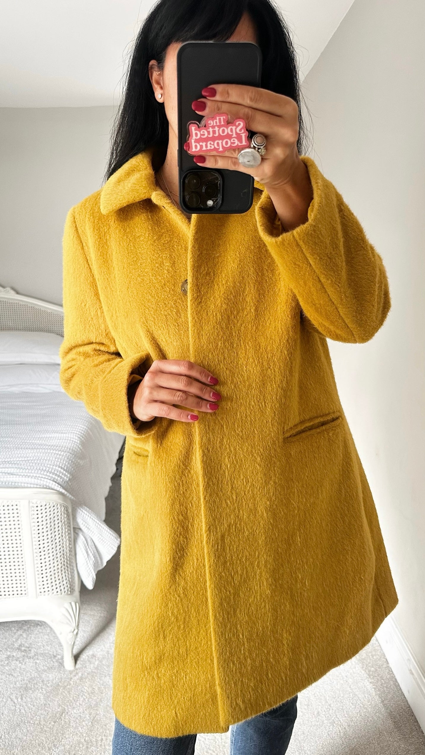 Yumi mustard orange yellow coat large UK 12-14 vgc