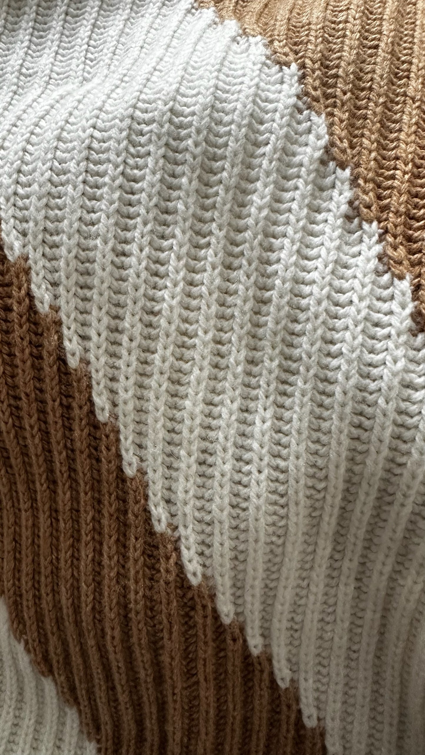 Reiss cream beige stripe knitted jumper dress medium UK 10 vgc