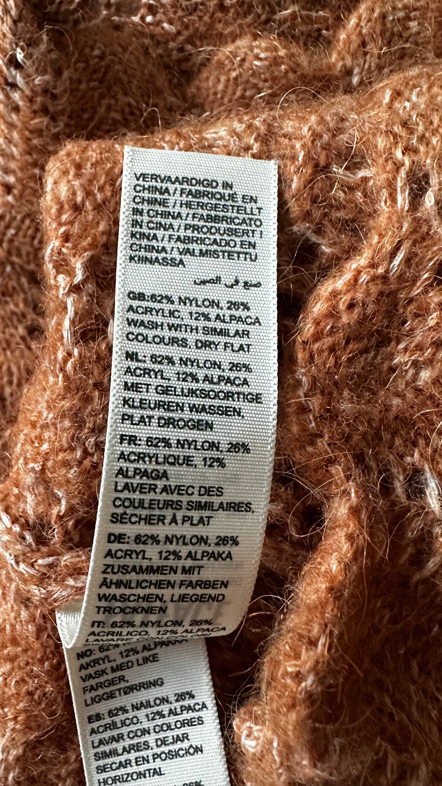 Fat face brown caramel alpaca wool knitted jumper medium UK 12 vgc