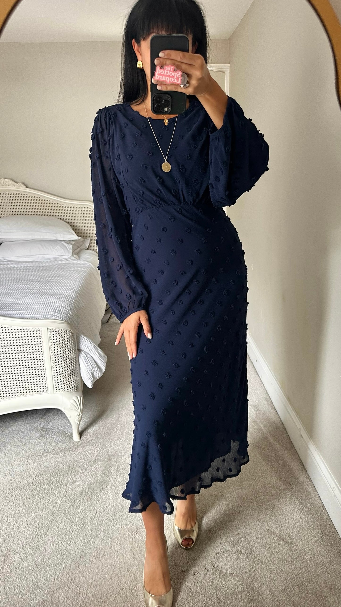 Eri + Ali @ Anthropologie navy blue midaxi evening event christening dress medium M UK 10 excellent used condition