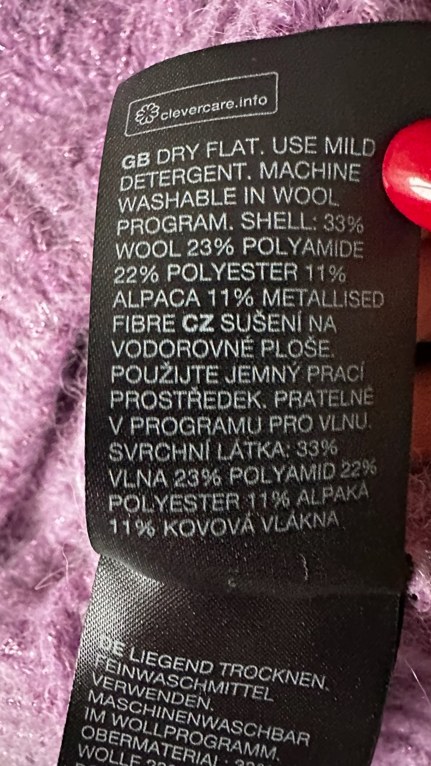 & other stories lilac shimmer alpaca blend knitted cardigan small UK 8-10 vgc