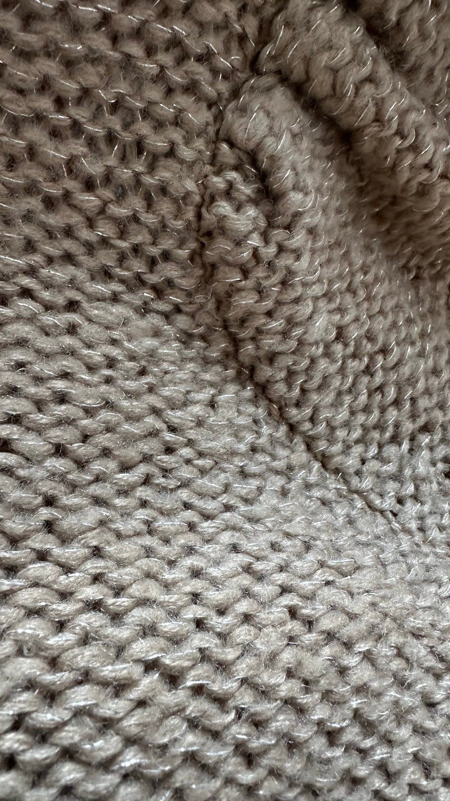 Ichi metallic beige  knitted jumper large L UK 12-14 excellent used condition