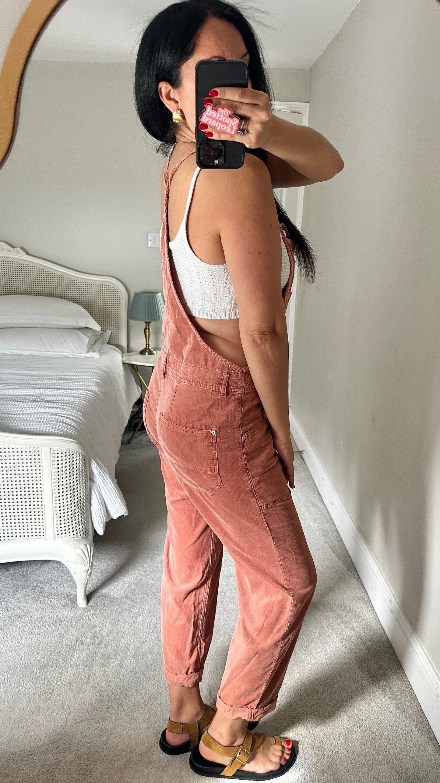 Pilcro @ Anthropologie dusky pink dungarees corduroy jeans small UK 10 vgc