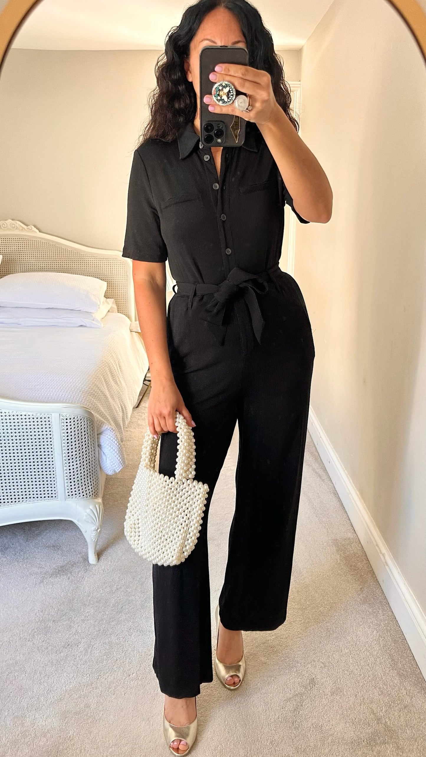 &Other stories black tie waist jumpsuit small S UK 8 vgc
