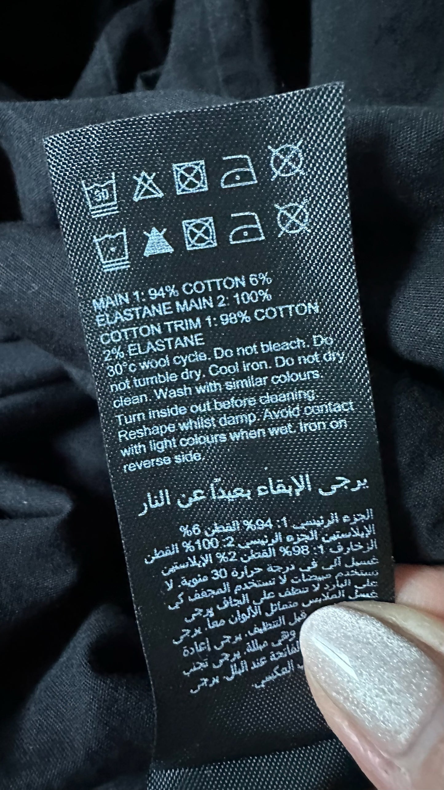 Mint velvet black cotton blend midi casual day dress medium UK 12 vgc