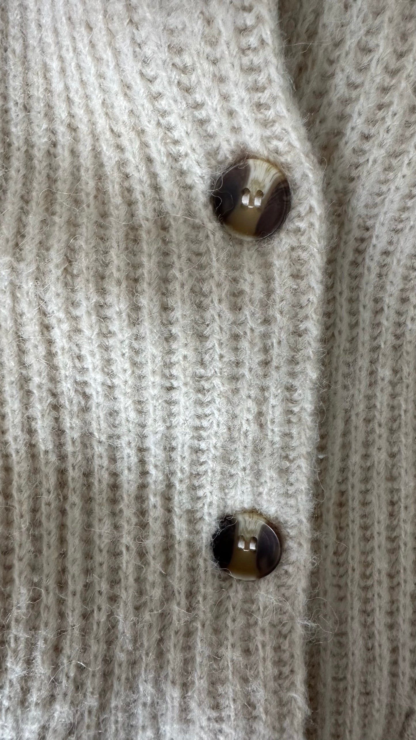 Mango cream beige chunky knit jumper cardigan medium M UK 10 excellent used condition W25