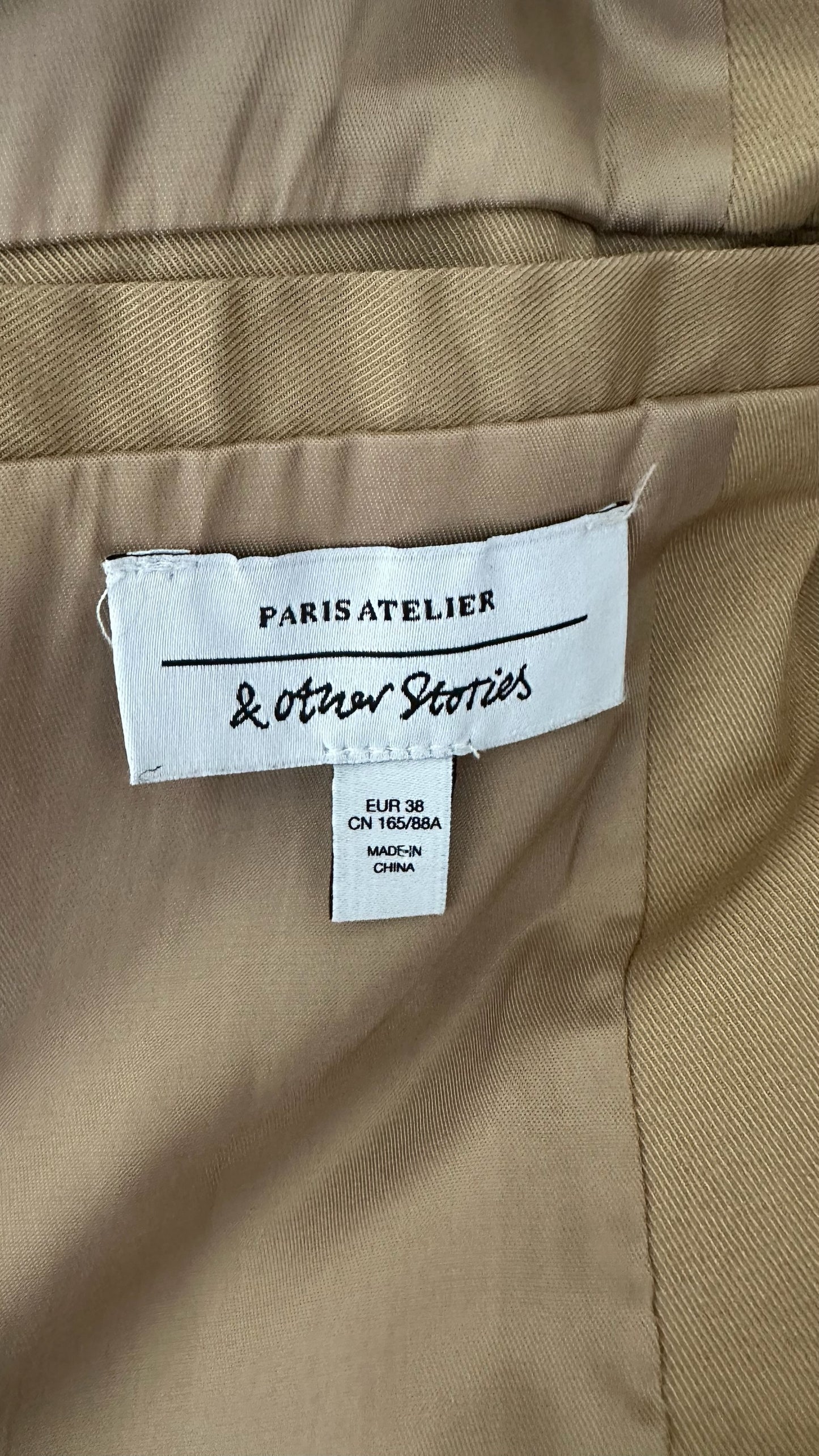 & other stories beige trench coat mac long line medium UK 10-12 vgc w25