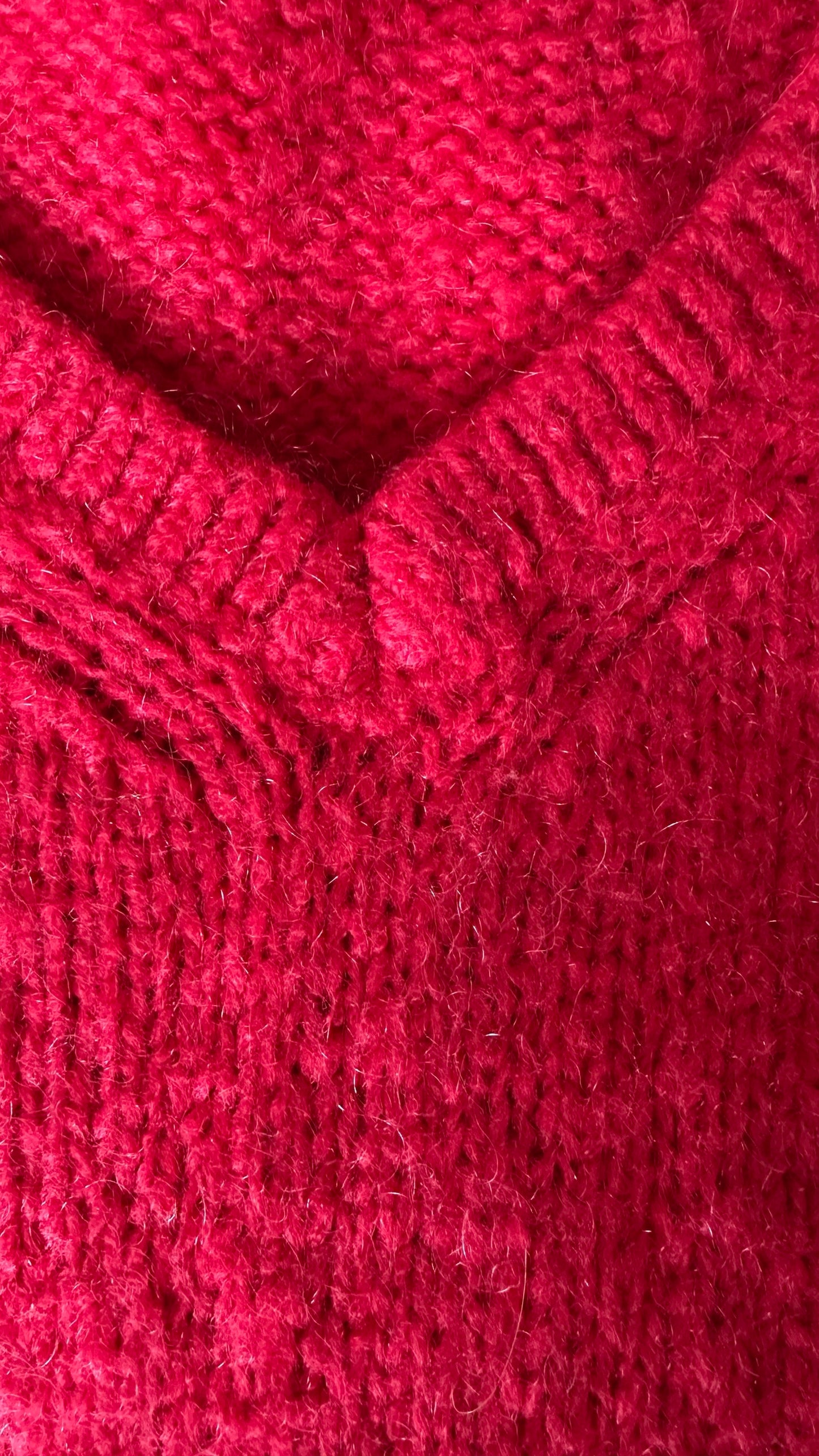 &Other stories fuchsia pink mohair blend scoop back neckline knitted jumper medium M UK 10 W25