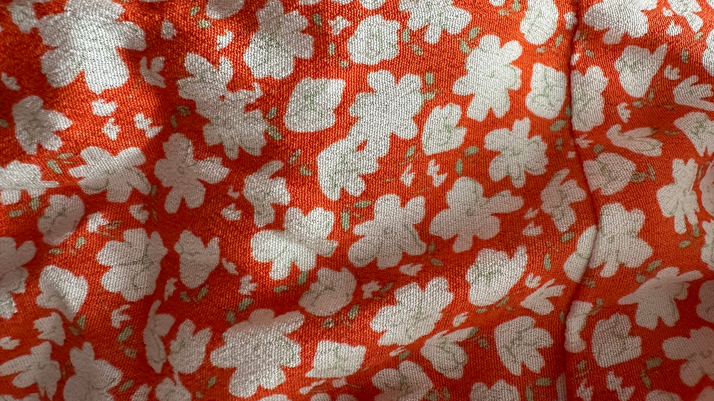 Mango orange white floral jumpsuit trousersuit extra large UK 14 longline holiday vgc