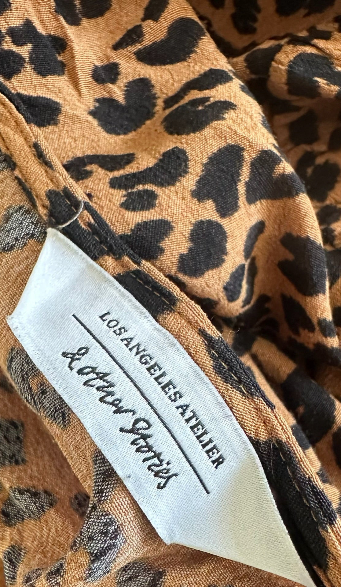& other stories beige black leopard animal wrap midi dress small UK 8 vgc w25
