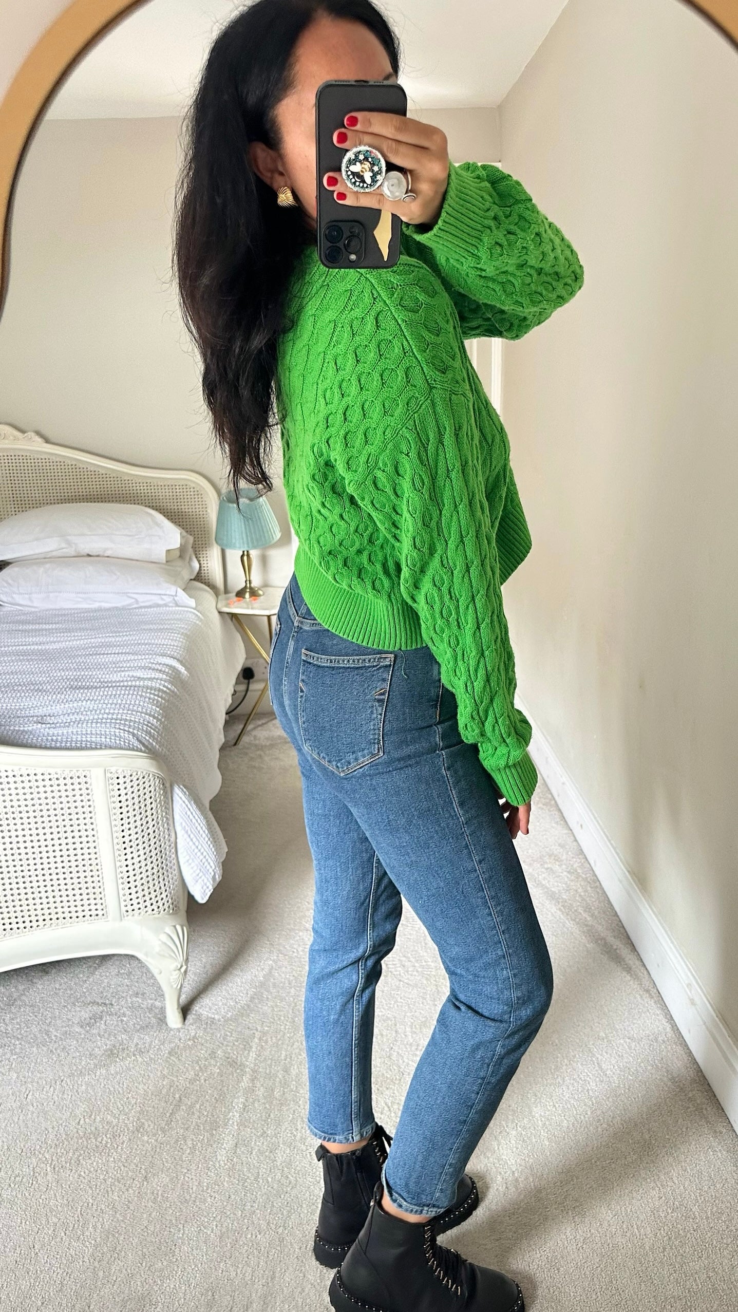 & other stories pea green knitted jumper large UK 12 vgc w25