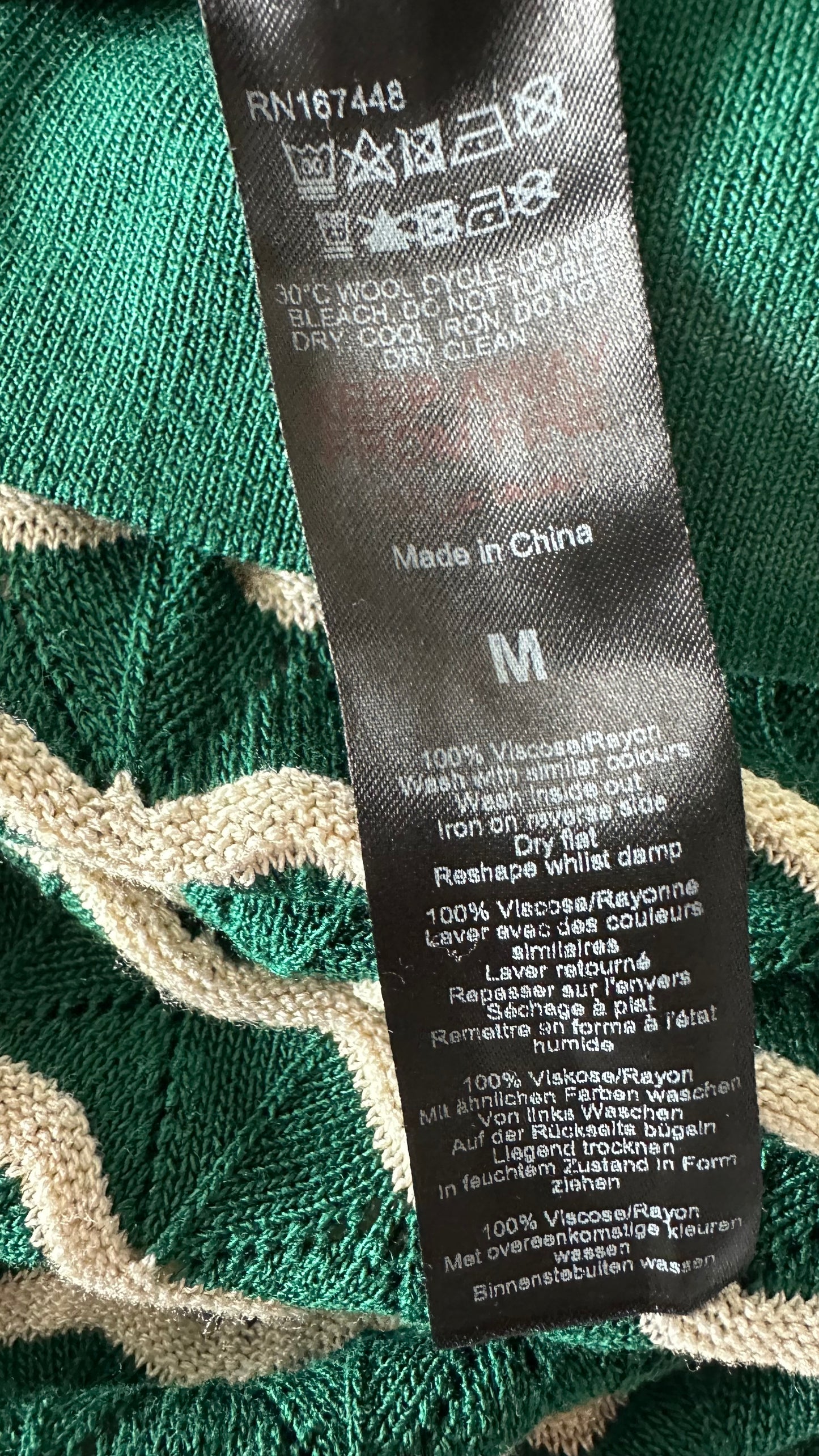 Principles deep forest green wavey knitted midi long dress medium UK 12-14 vgc