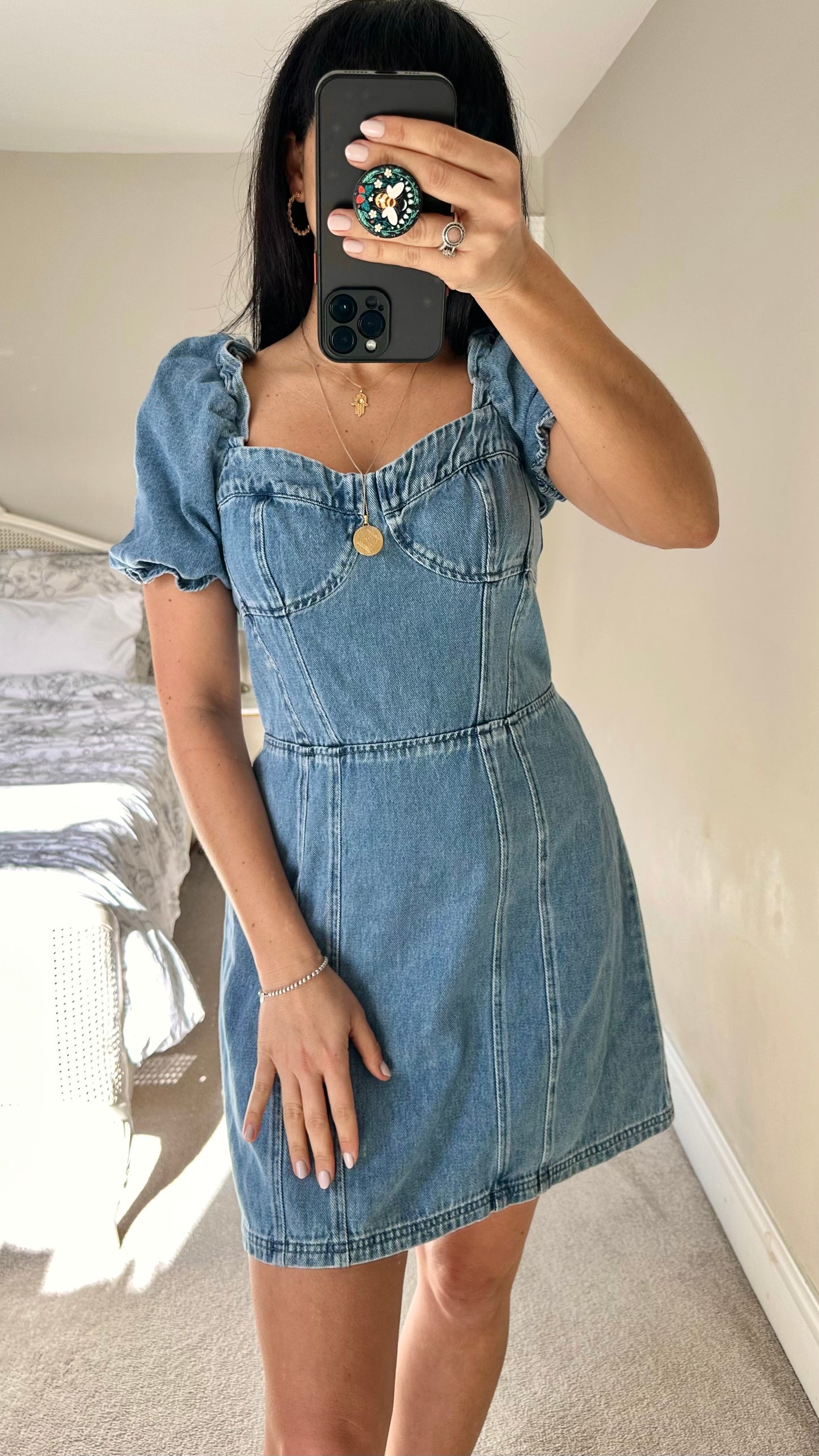 & other stories denim jeans blue mini dress small medium UK 8 10