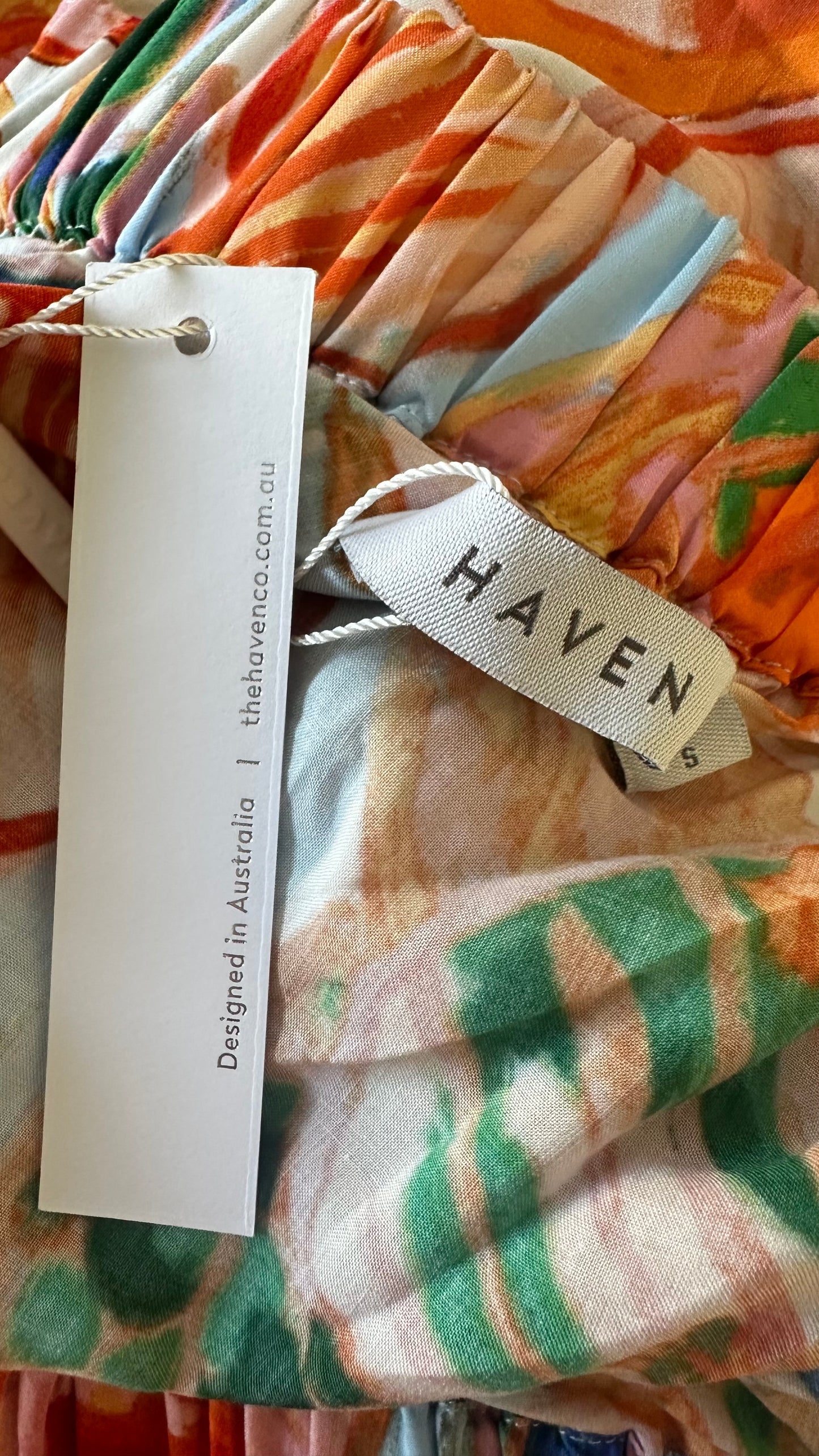 Haven orange shell print one shoulder maxi long beach holiday dress Freesize UK 10 12 14