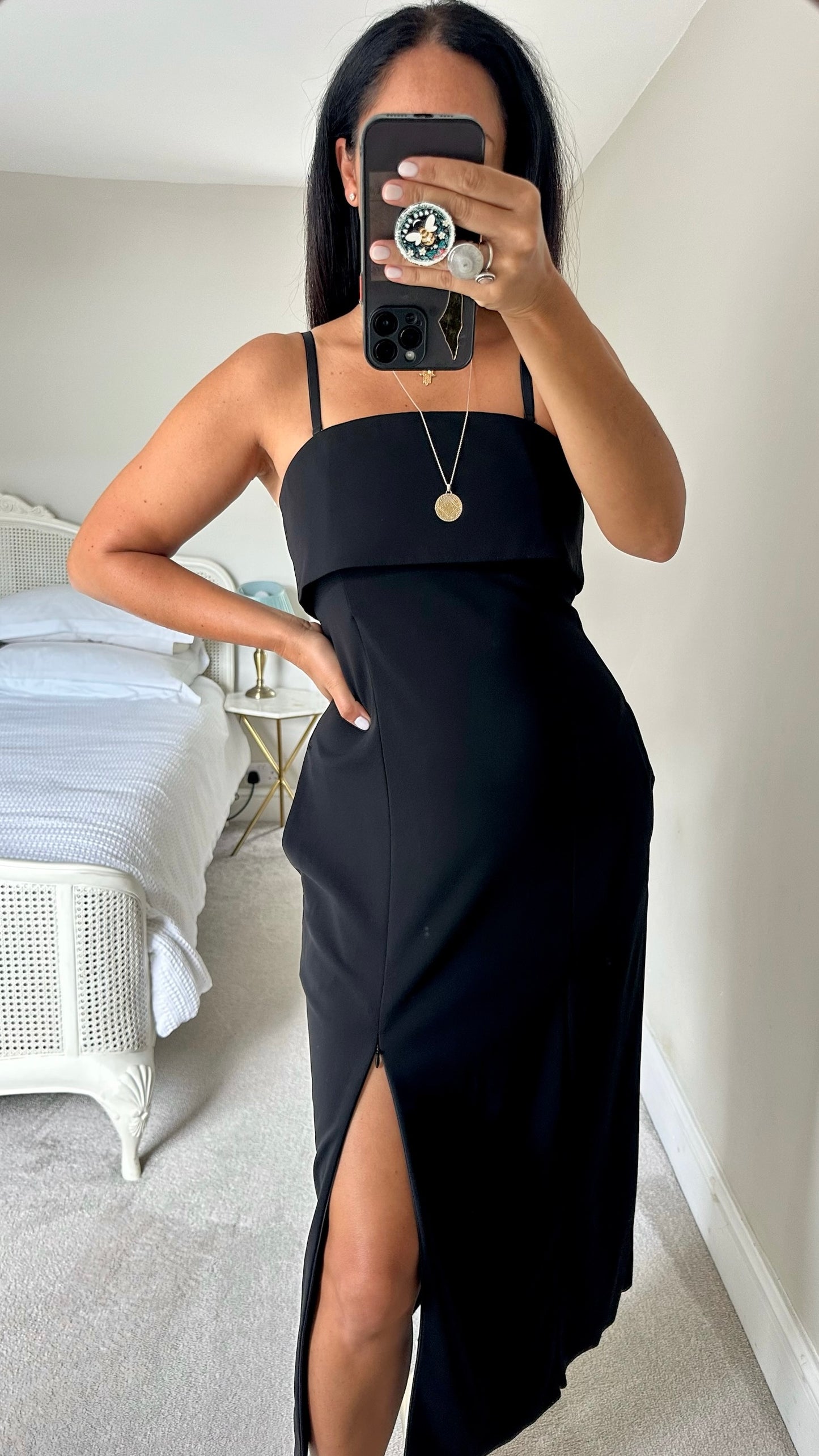 Cos black double side split maxi event evening dress small medium SM UK 8-10 excellent used condition