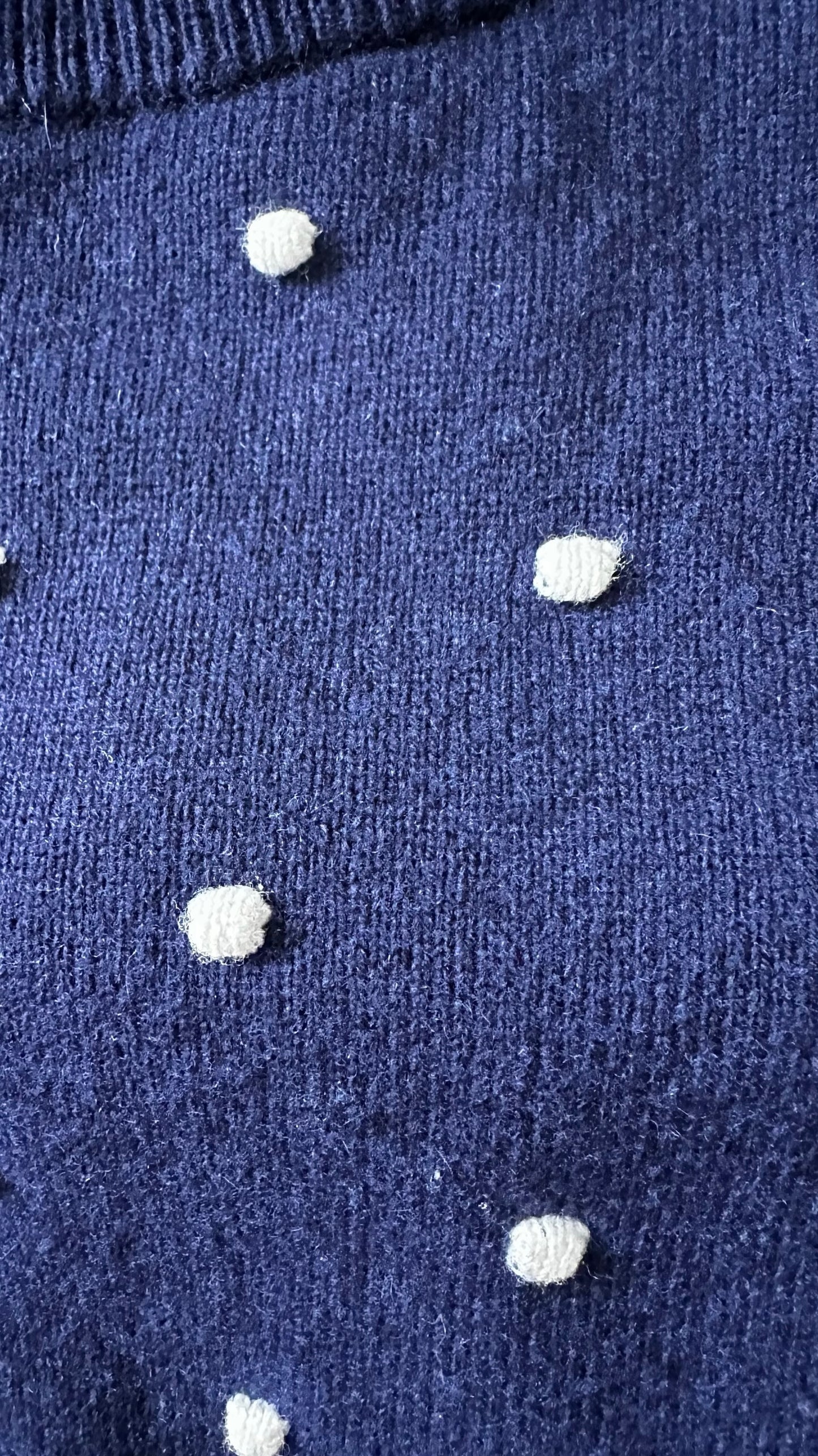 & Other stories navy blue white polka dot wool blend jumper large L UK 12-14 excellent condition