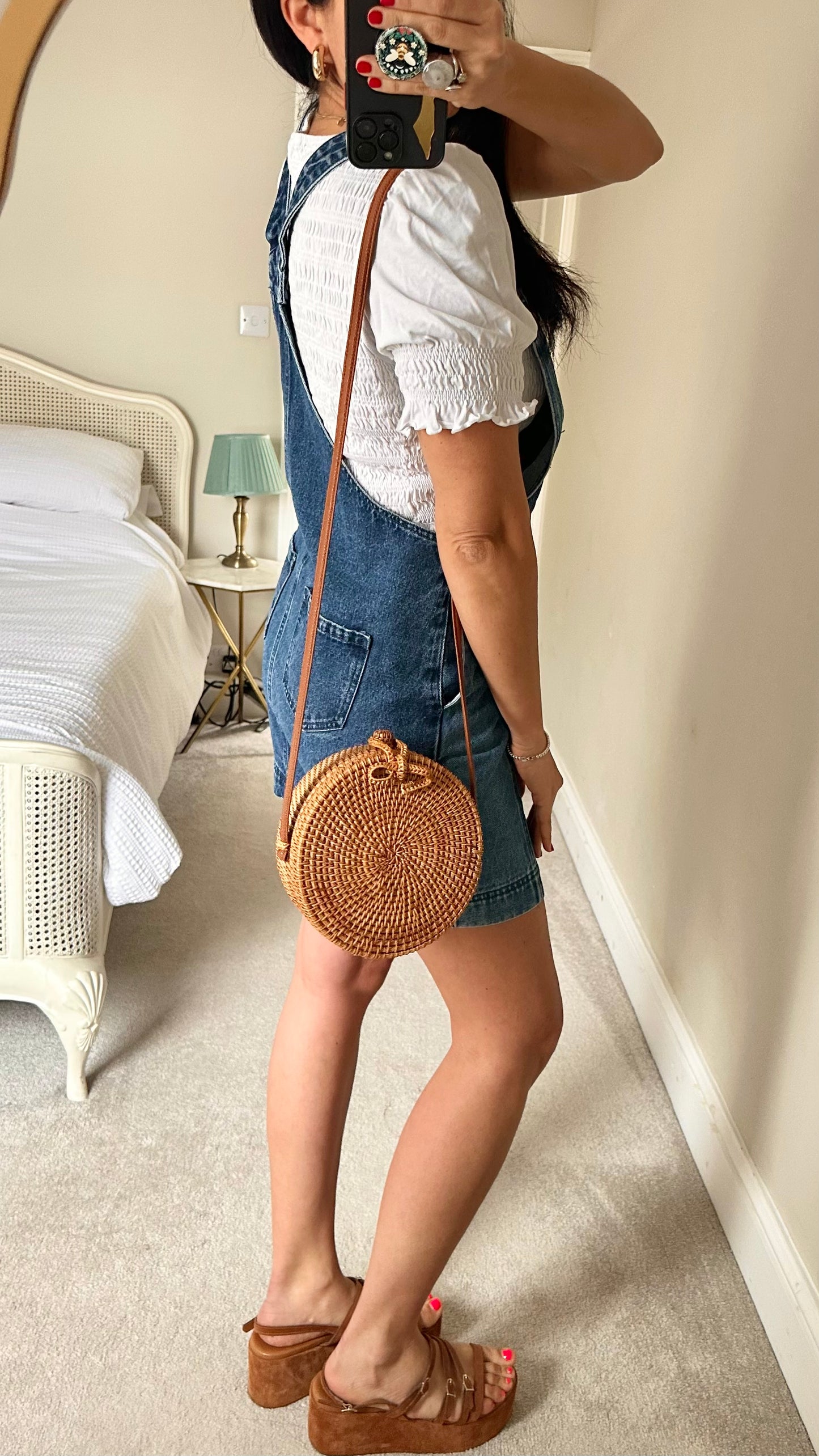 Oliver Bonas denim jeans dungaree dress extra large UK 14 mini