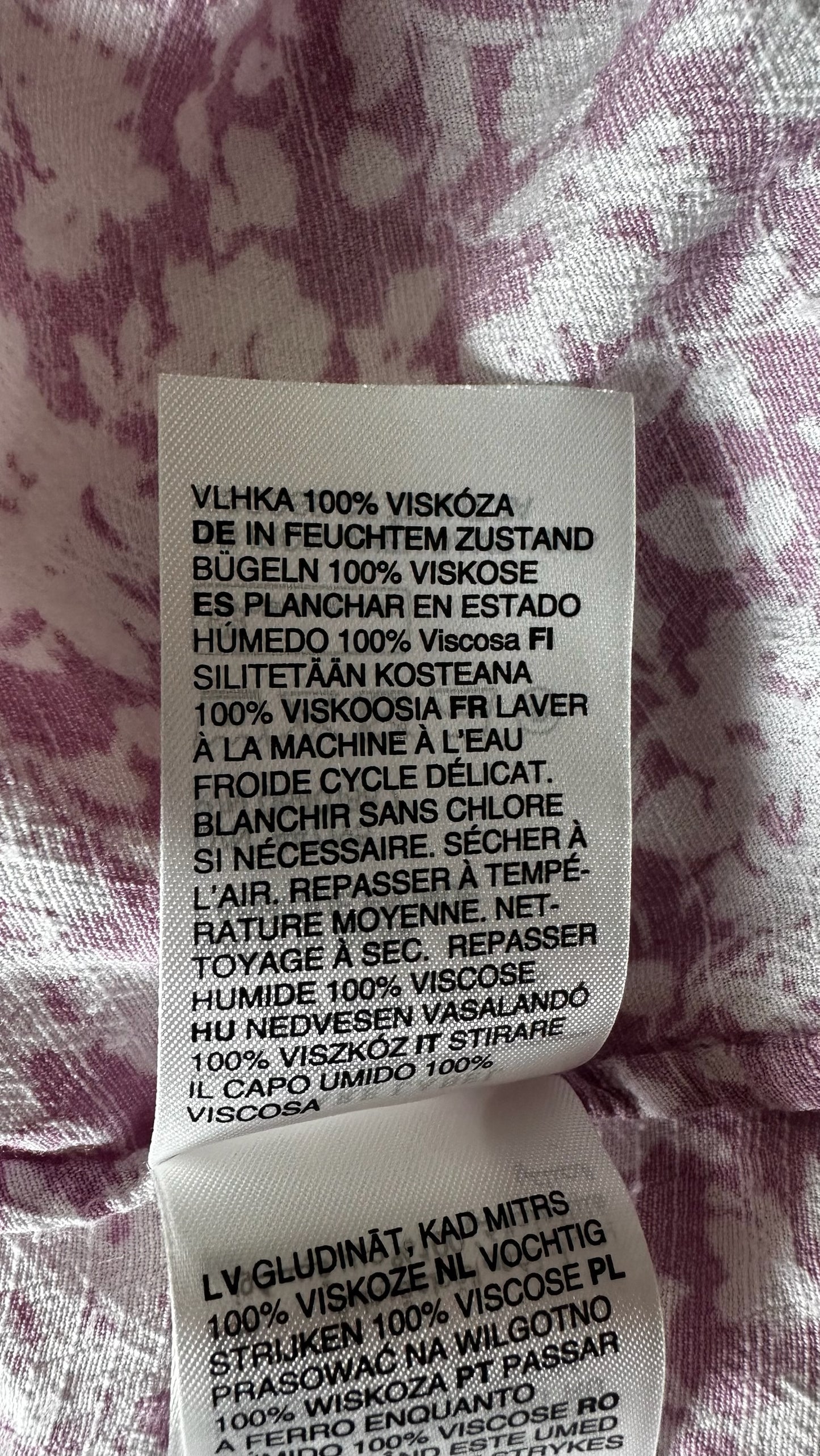 & other stories lilac white button up ditsy casual dress medium UK 12 vgc