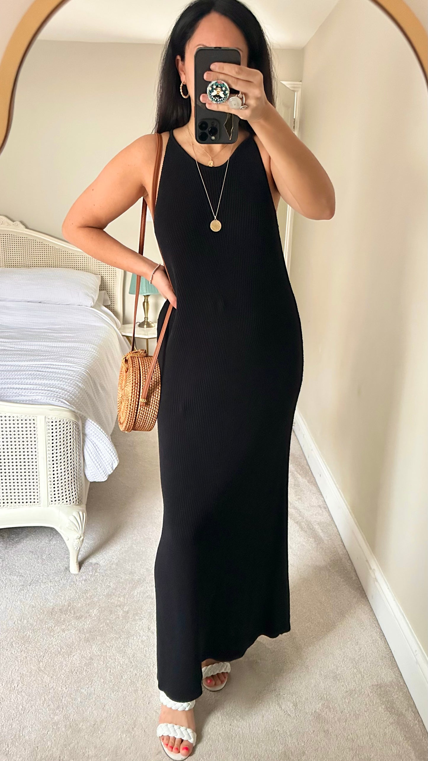 Selected Femme @ Anthropologie black knitted maxi long dress extra large UK 12-14 vgc