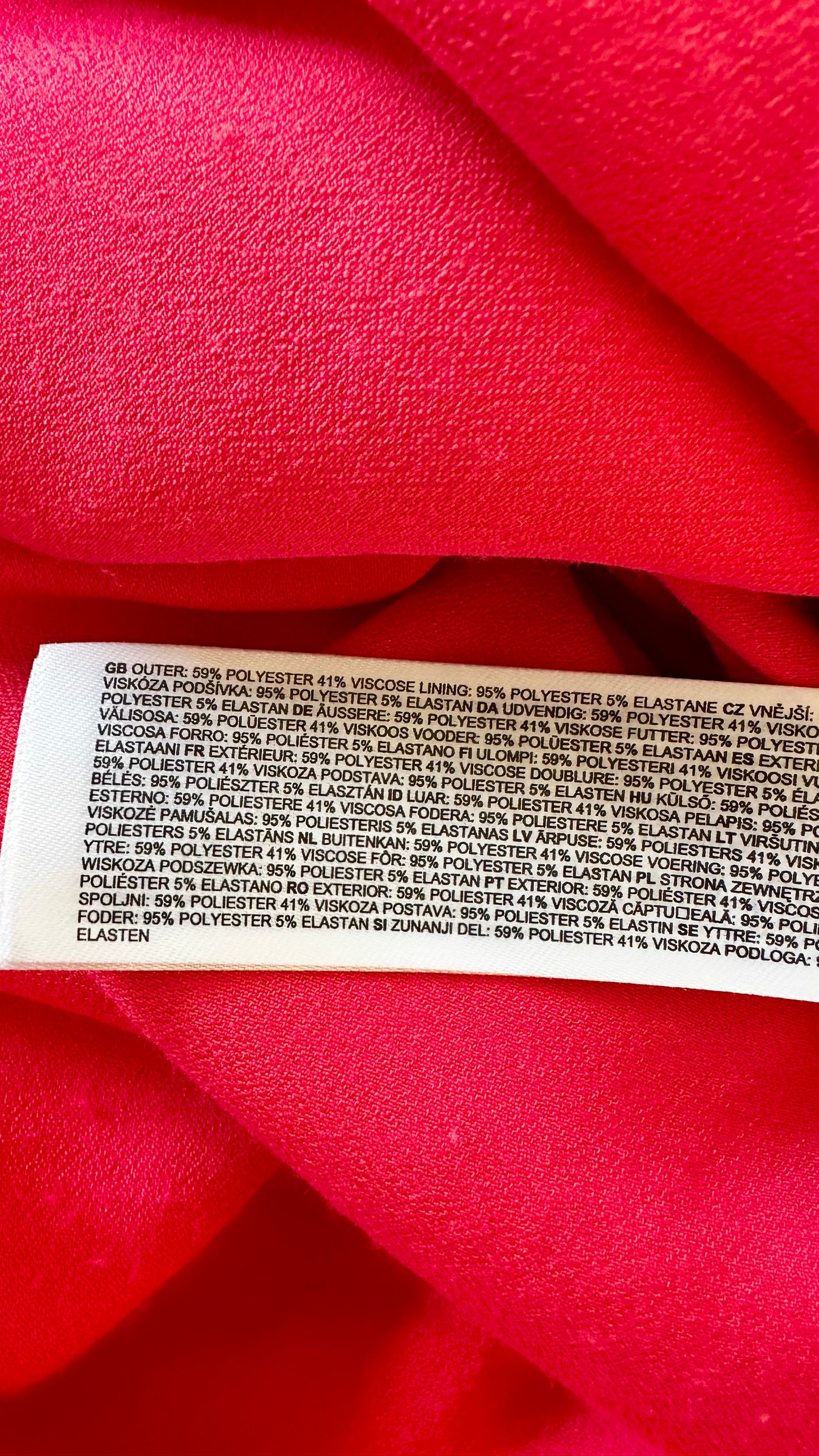 Forever New red coral pink strapless midi long dress wedding guest medium UK 14 vgc