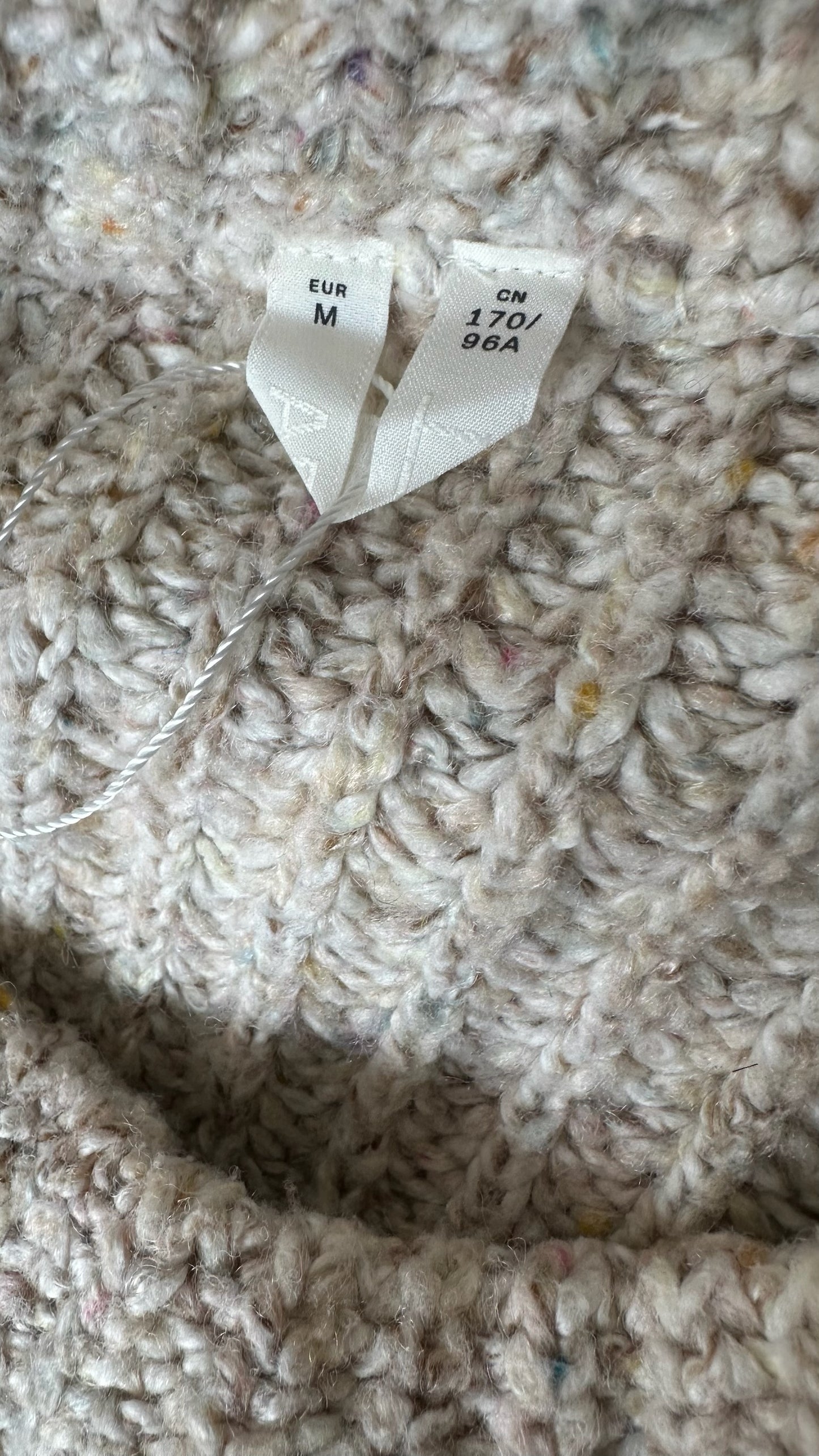 Arket beige oatmeal knitted cotton wool blend oversized jumper extra large UK 14 vgc w25