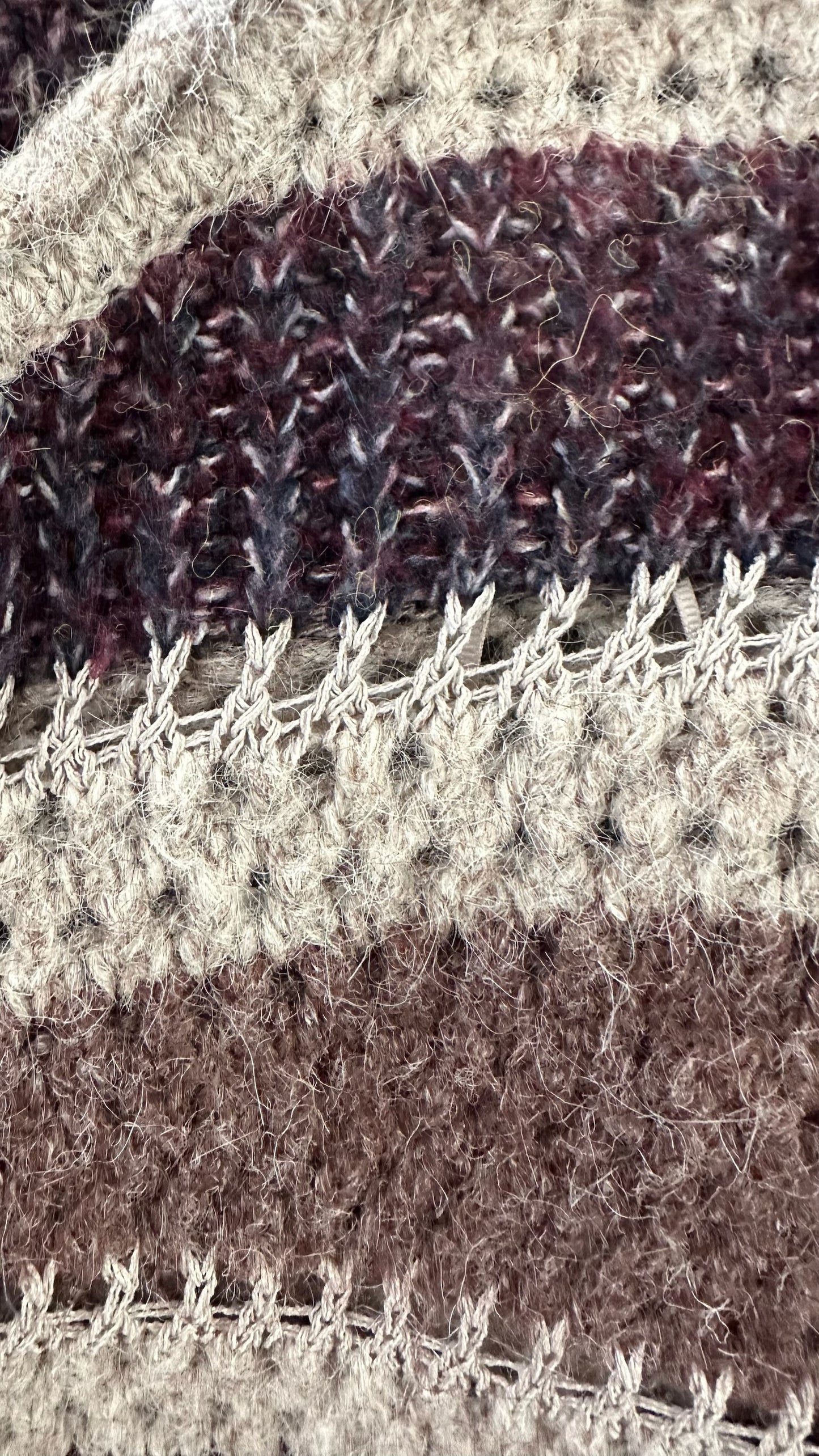 Zara brown beige mocha boho chunky knit jumper medium UK 10 vgc w25
