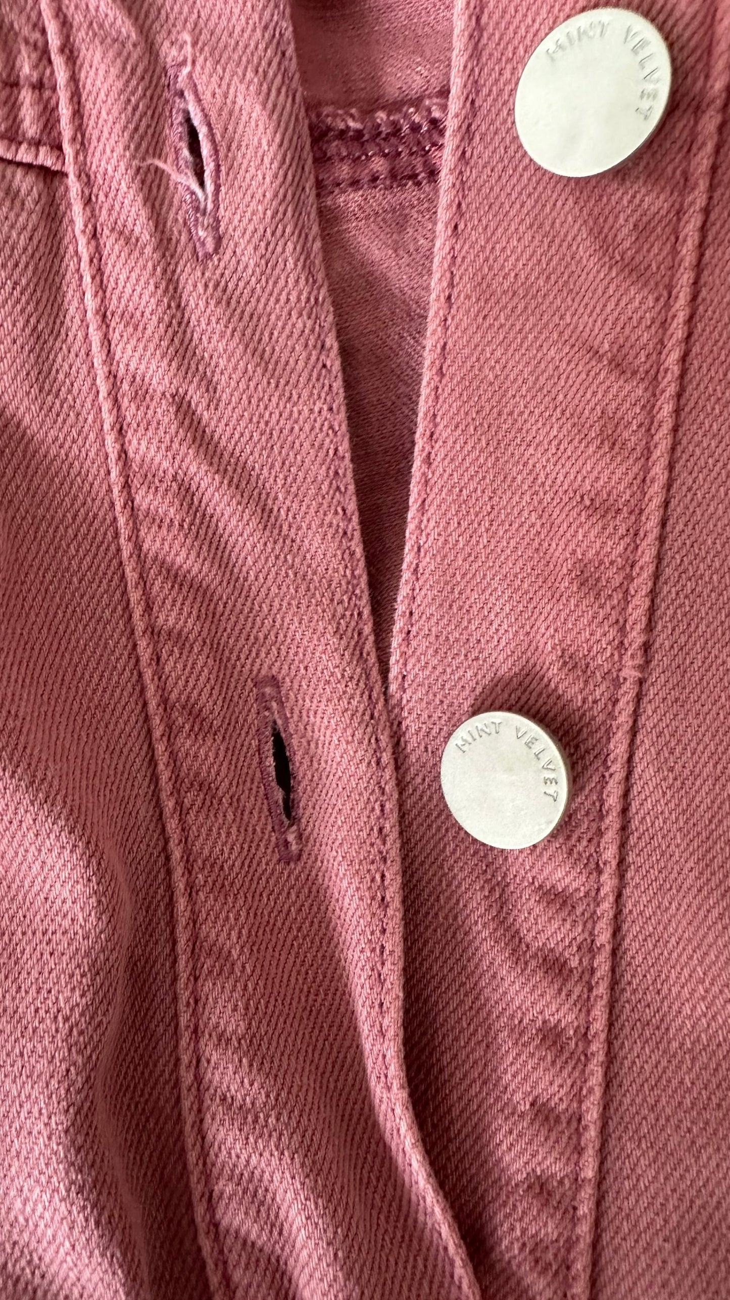 Mint velvet soft pink denim button up jumpsuit boilersuit L large UK 12 excellent used condition W25
