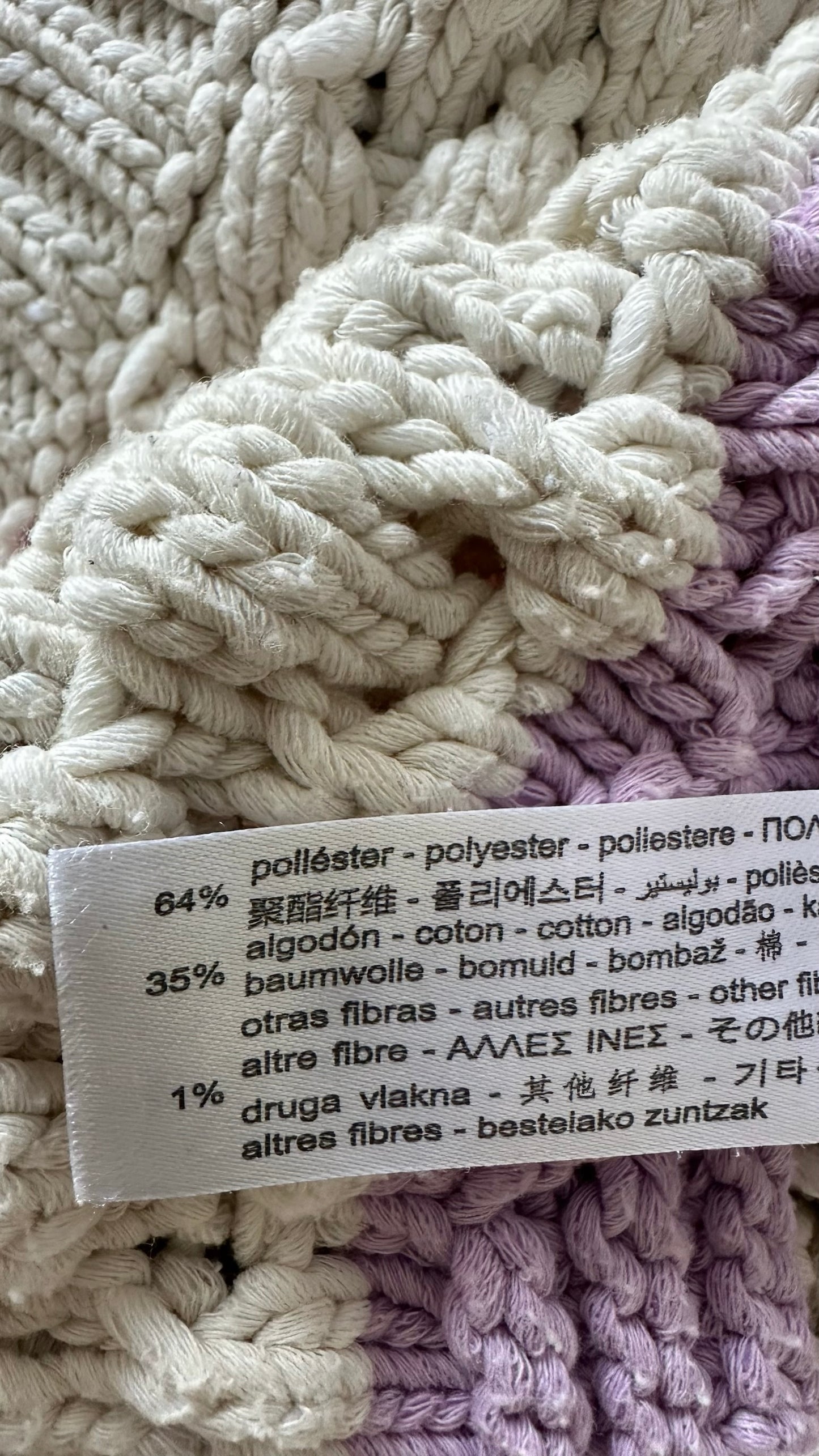 Zara cream multicolour block crochet waistcoat small S UK 10 vgc