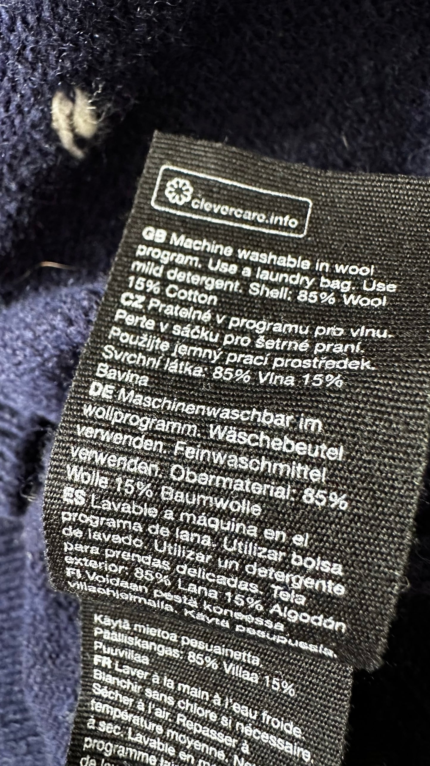 & Other stories navy blue white polka dot wool blend jumper large L UK 12-14 excellent condition