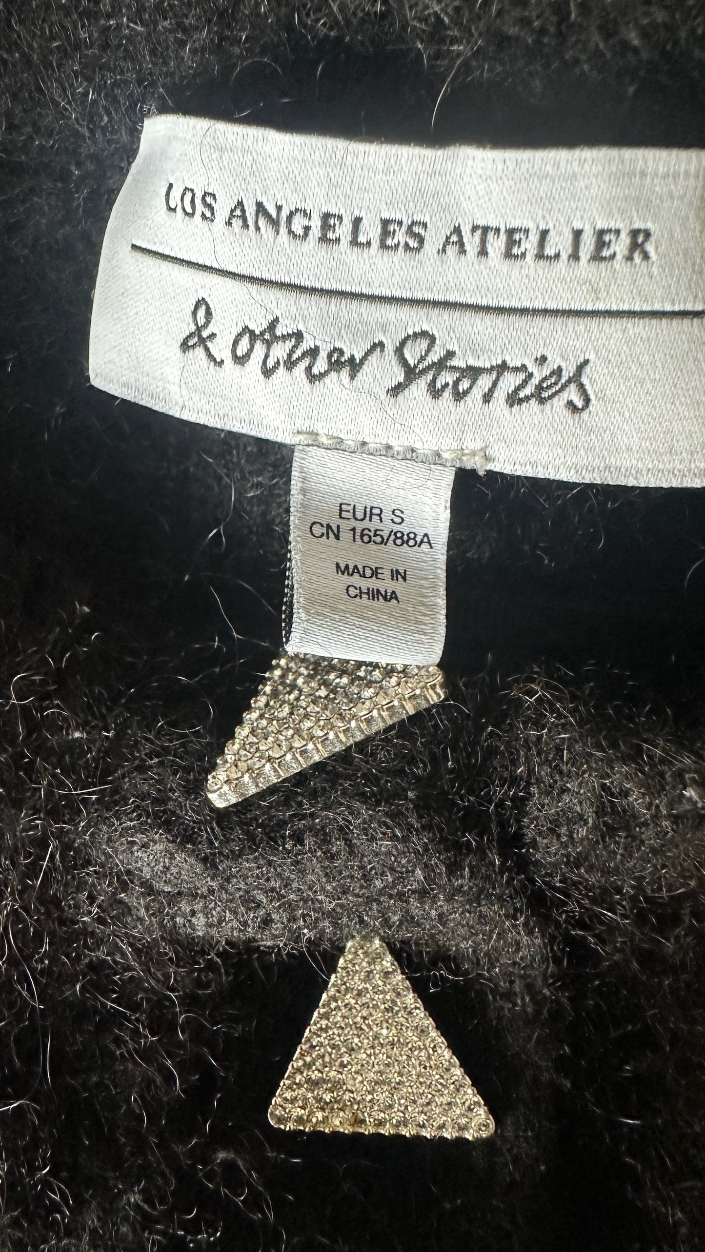 & other stories black alpaca blend crop jumper small UK 8 vgc w25