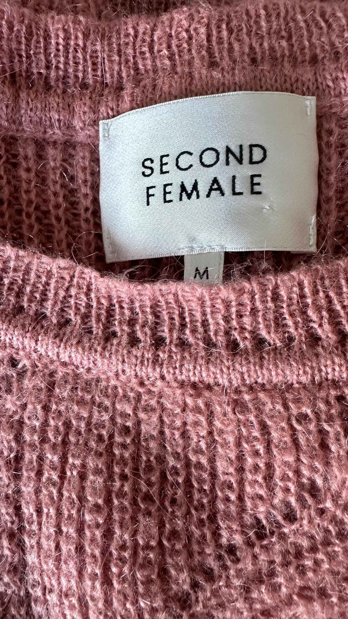 Second Female Copenhagen rust pink caramel mohair wool blend tank top jumper large UK 12 vgc