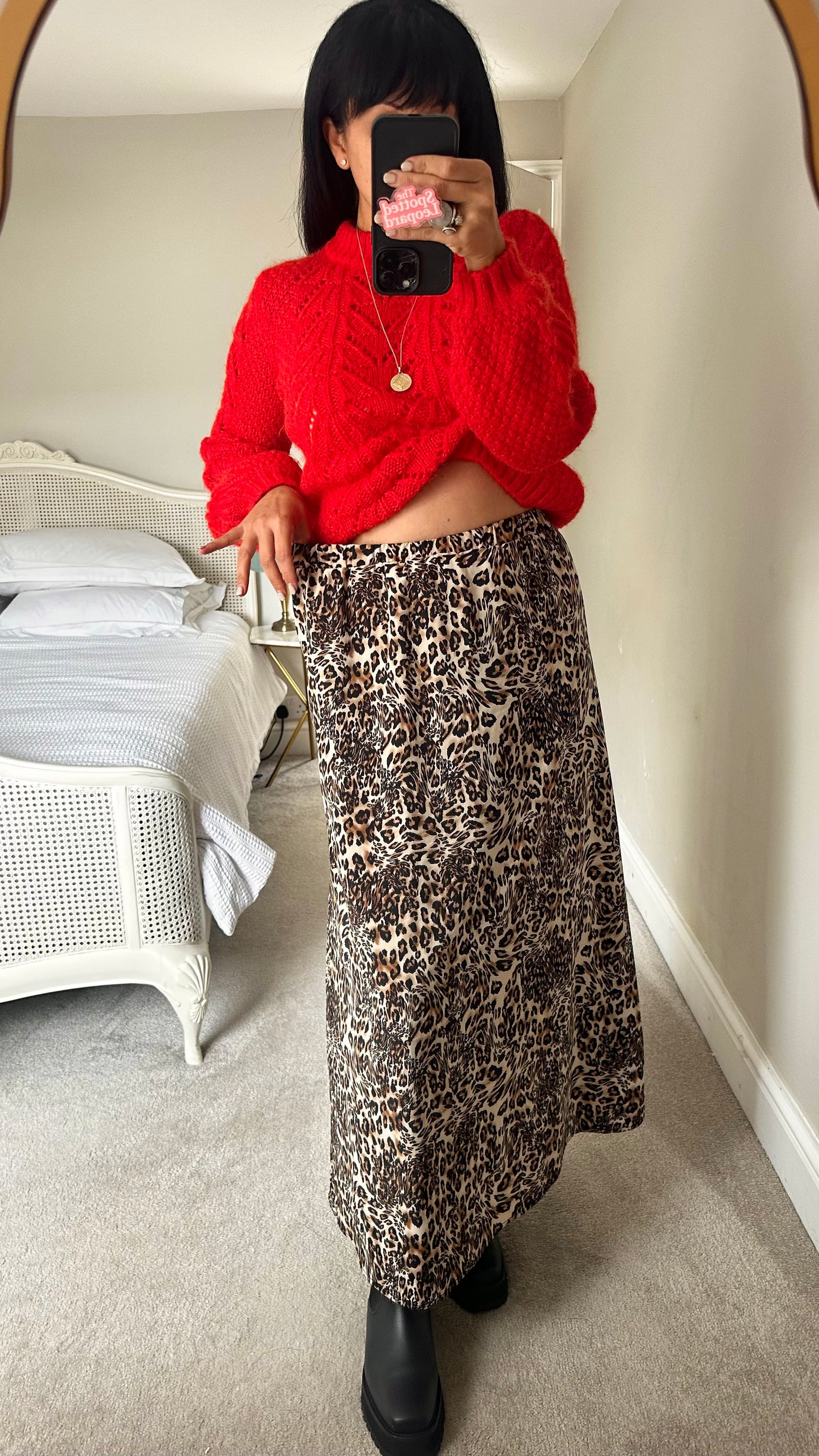 Selected Femme @ Anthropologie leopard animal print maxi long skirt medium UK 10-12 vgc