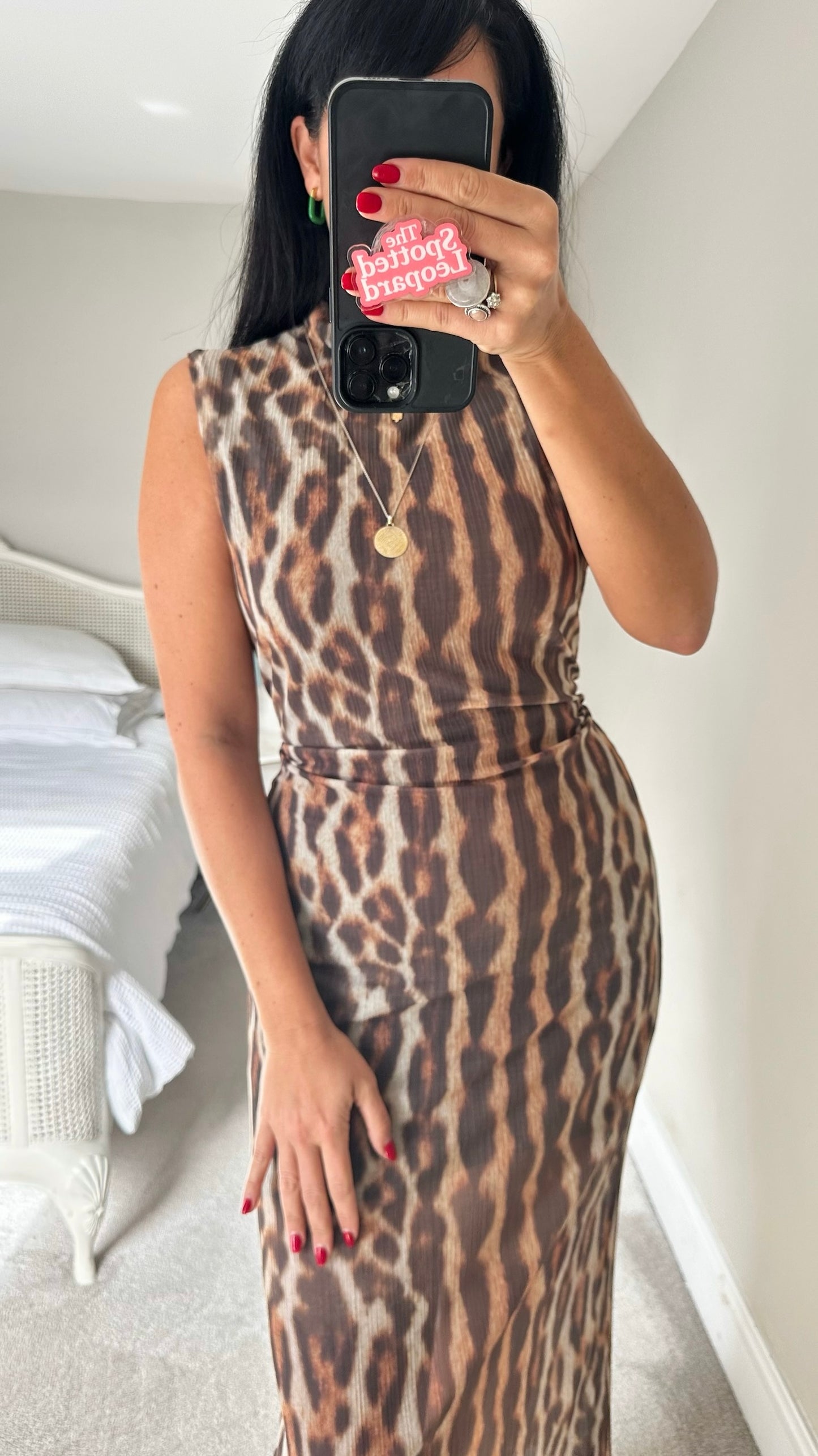 Anthropologie leopard print evening event midi dress large UK 12-14 vgc