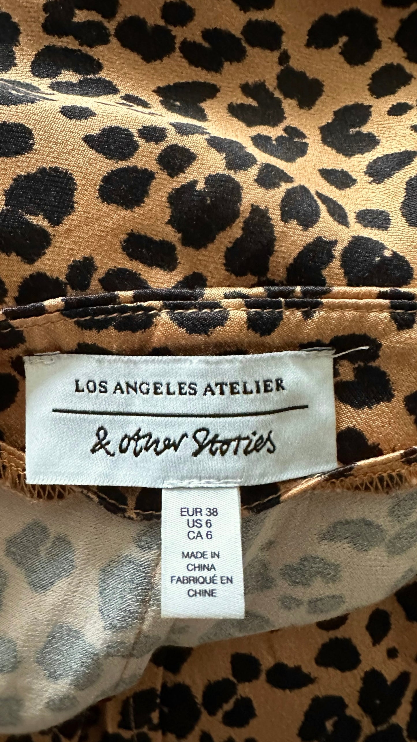 & Other stories leopard print side tie midi wrap skirt medium extra large M UK 10 14 vgc