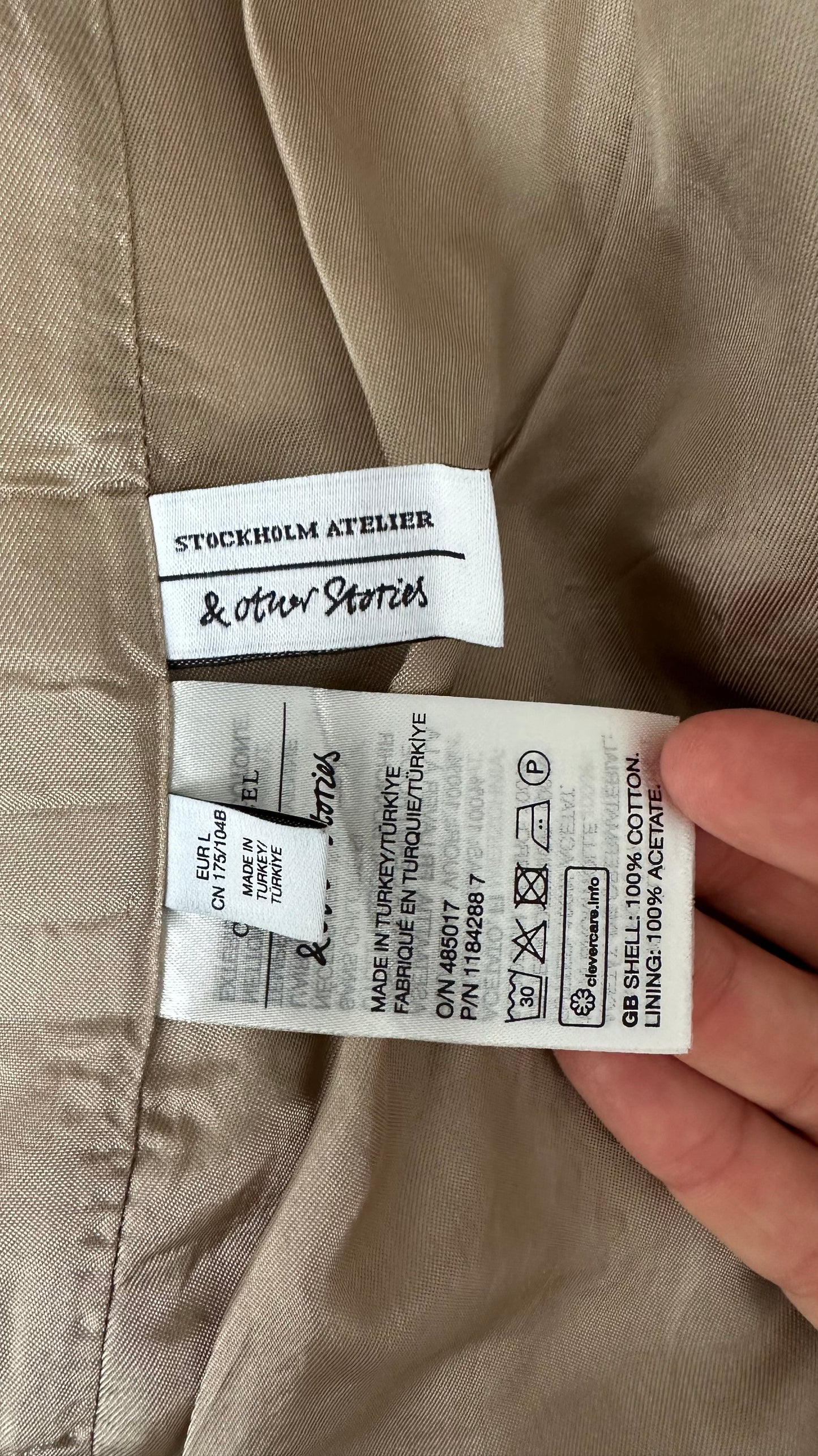 & other stories beige cream trench coat mac jacket extra large UK 14 new bnwot w25