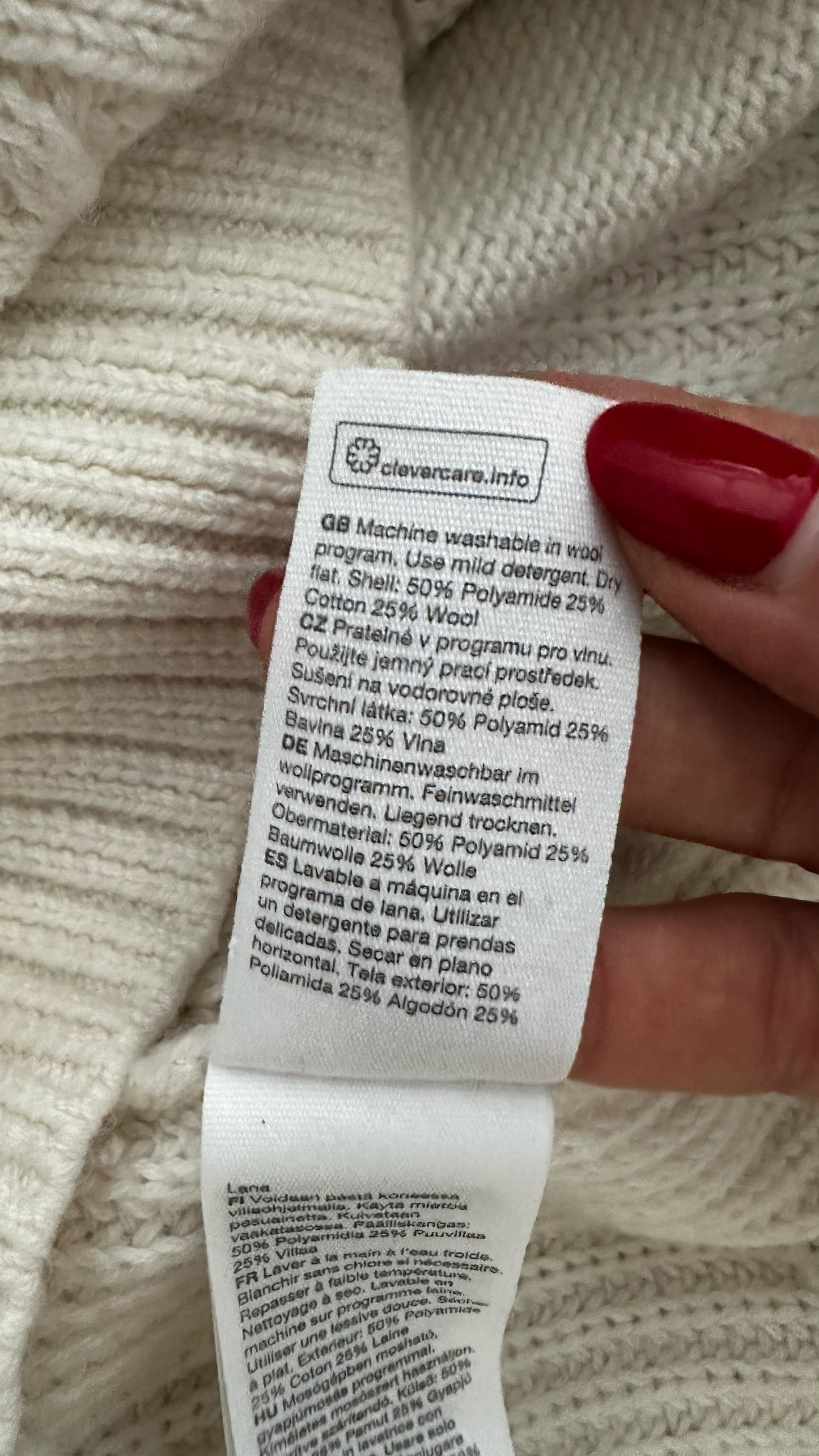 & other stories cream cable knit jumper dress large UK 12 vgc