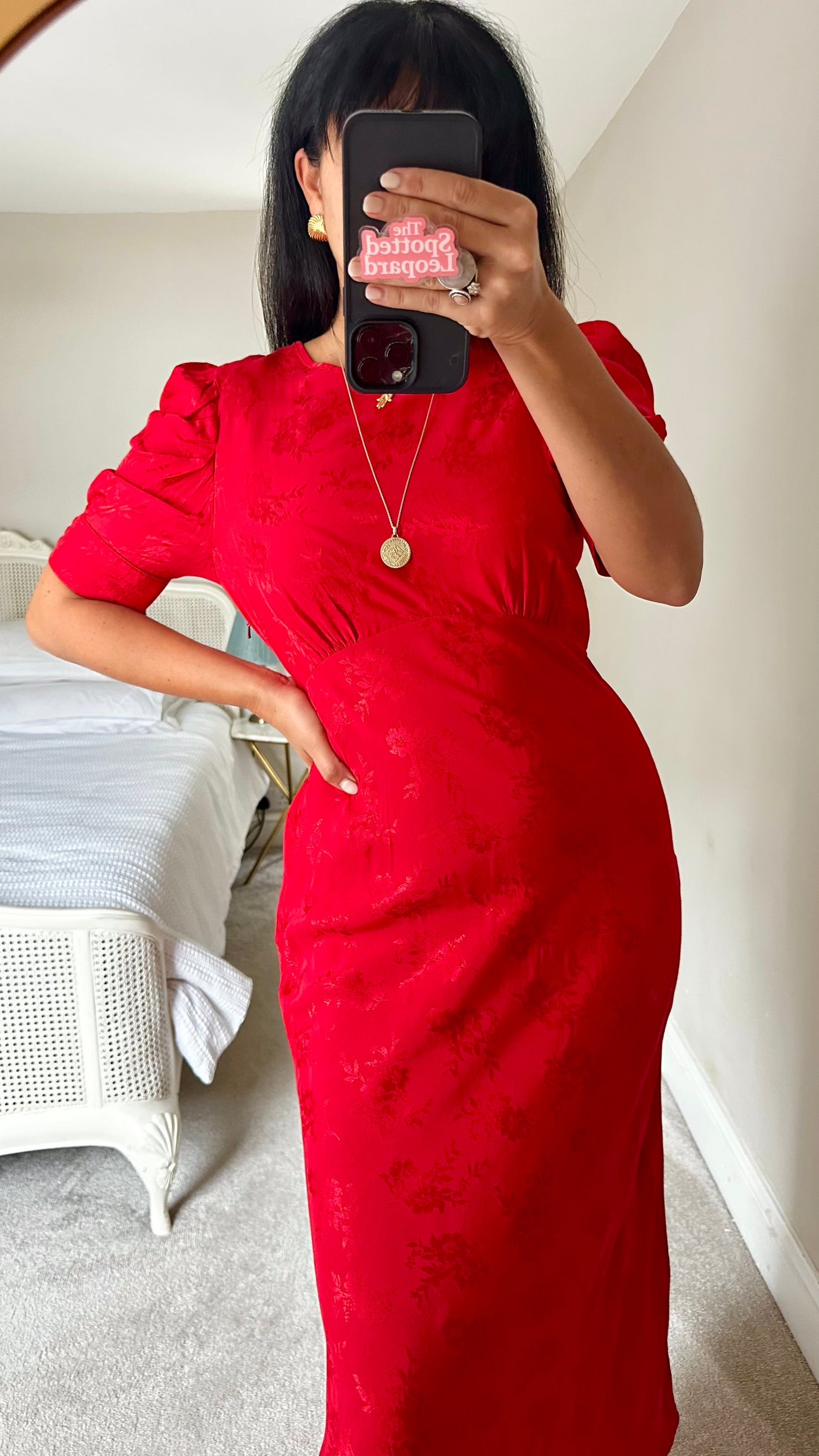 Nobody’s Child bright red midi long event dress medium UK 10 vgc