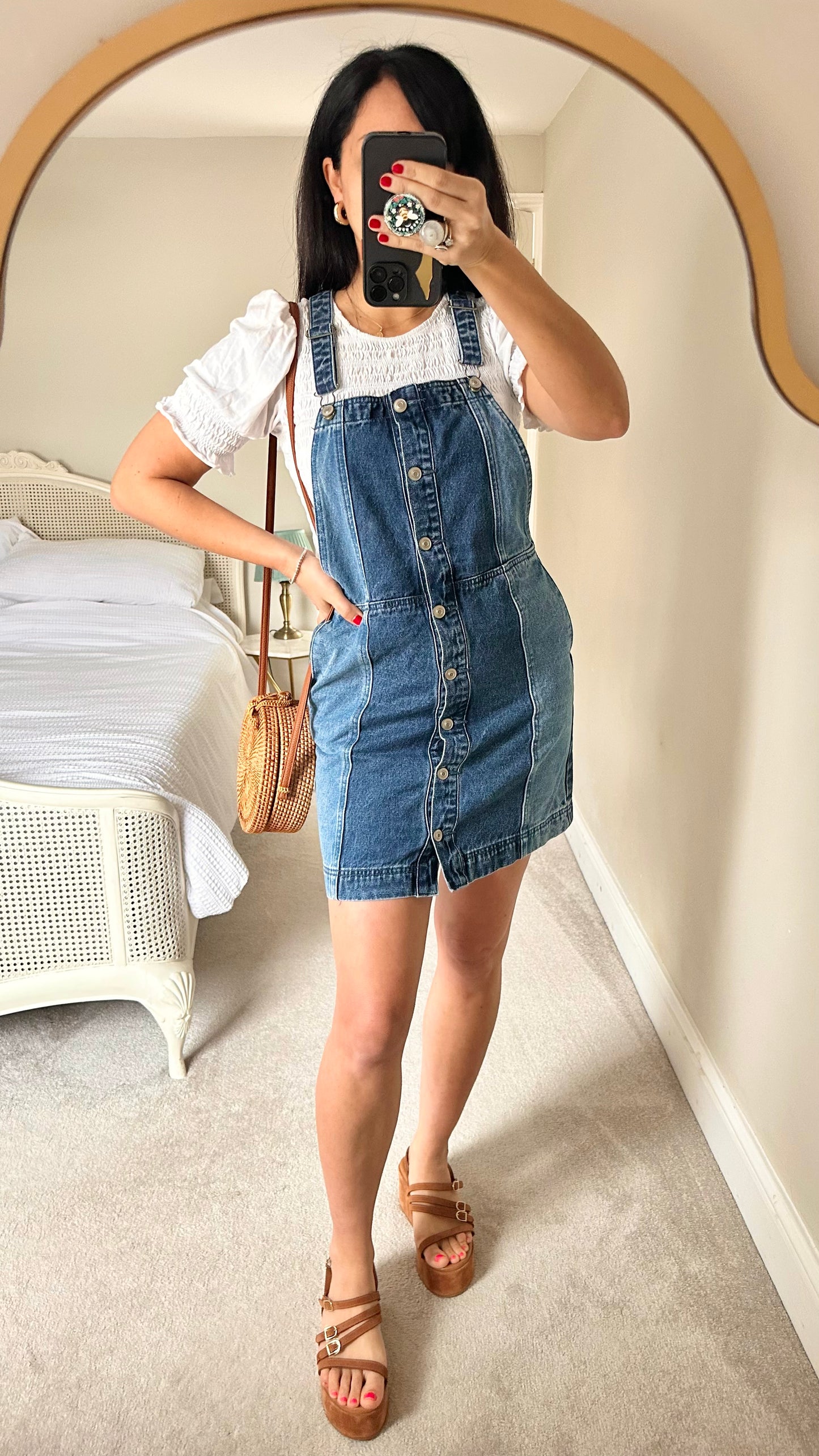 Oliver Bonas denim jeans dungaree dress extra large UK 14 mini