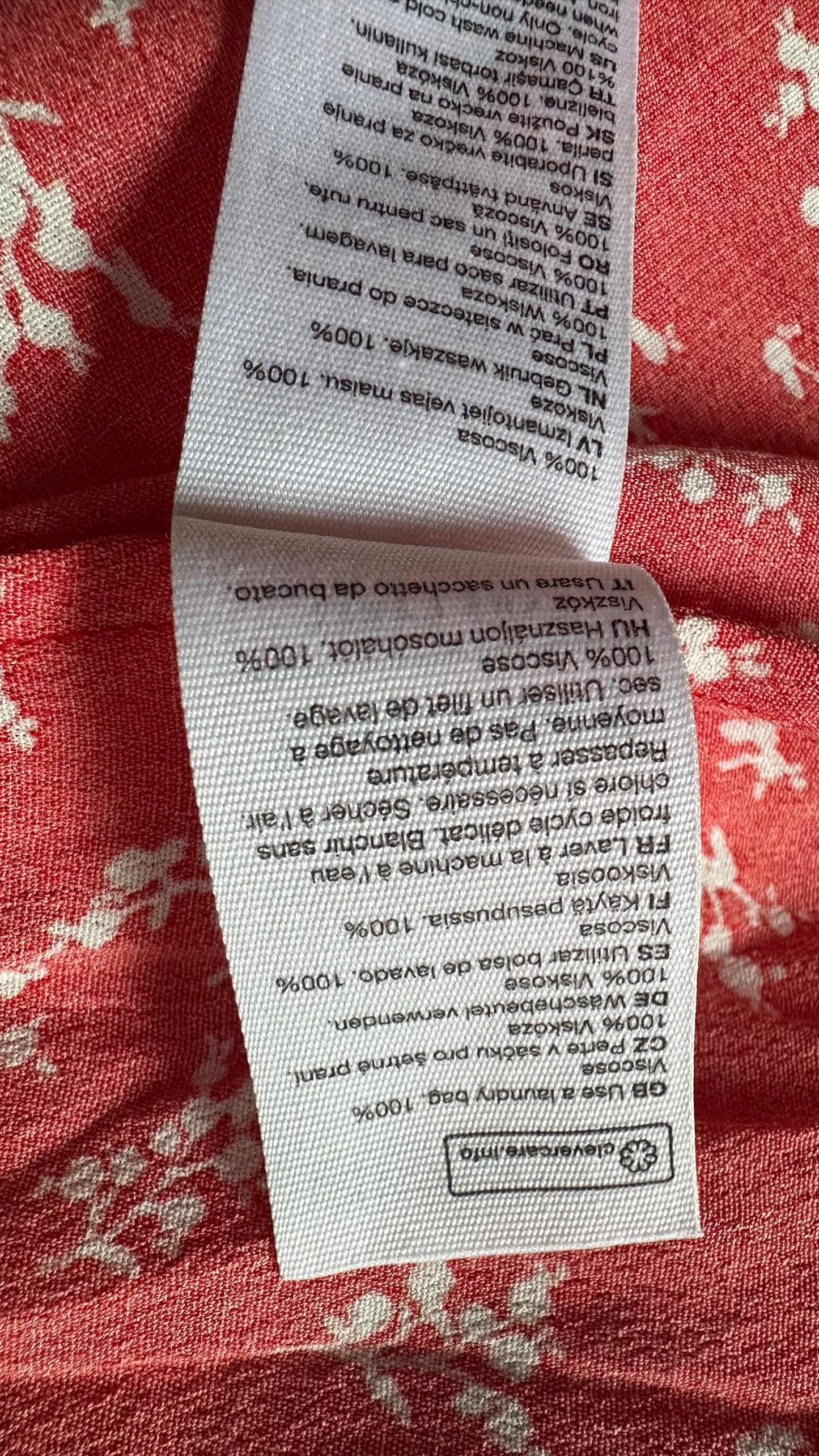 & other stories red white floral side split midi maxi dress small UK 8 vgc