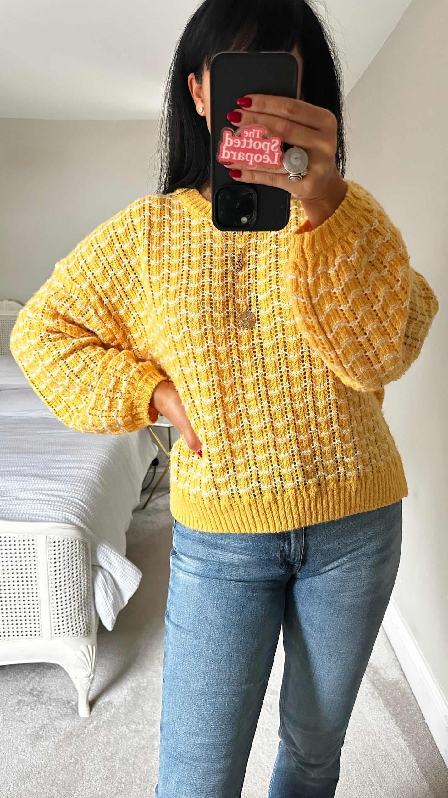 Oliver bonas yellow lemon knitted jumper large UK 12-14 vgc