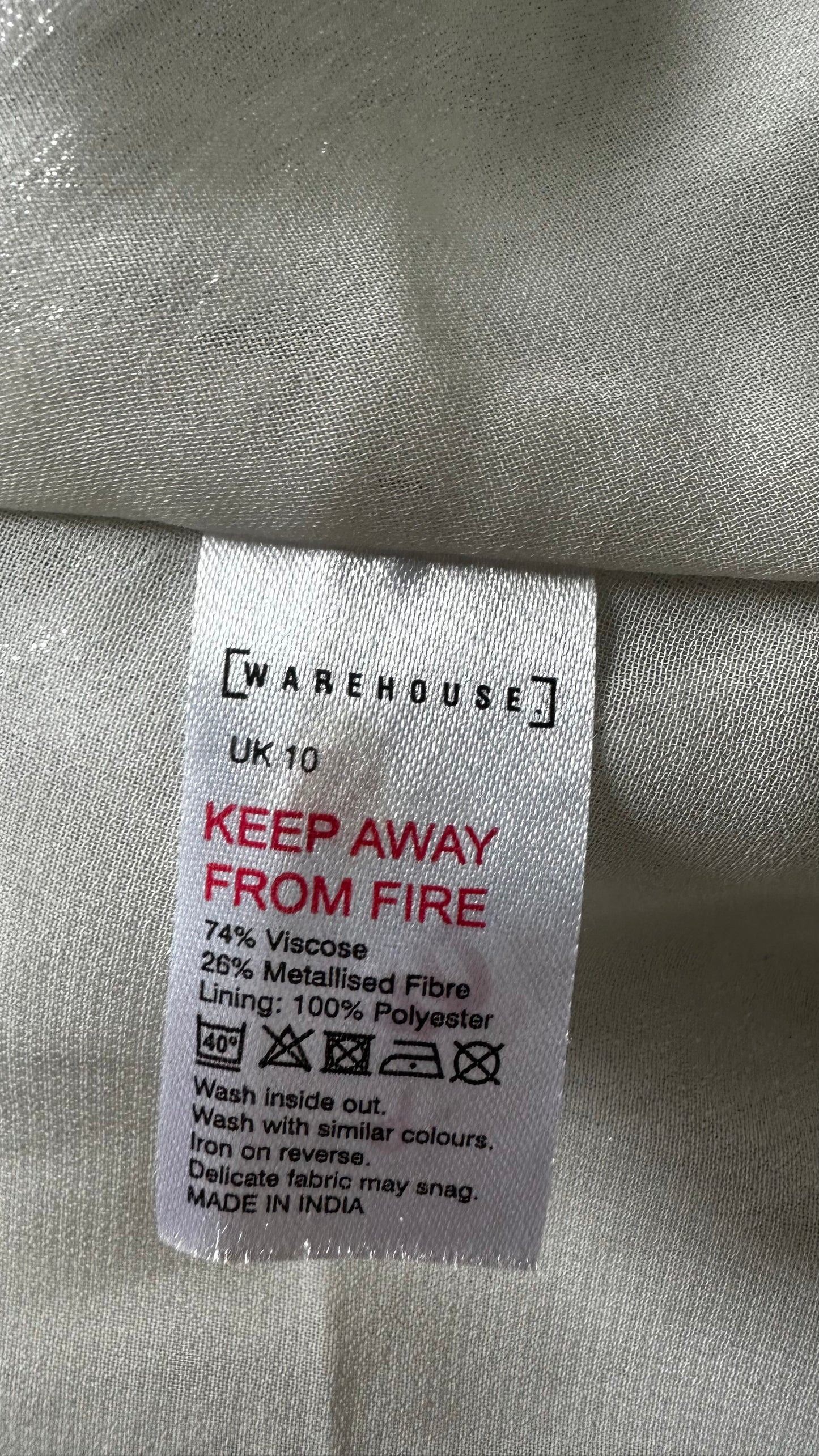 Warehouse silver metallic maxi long dress small UK 10 vgc even wedding