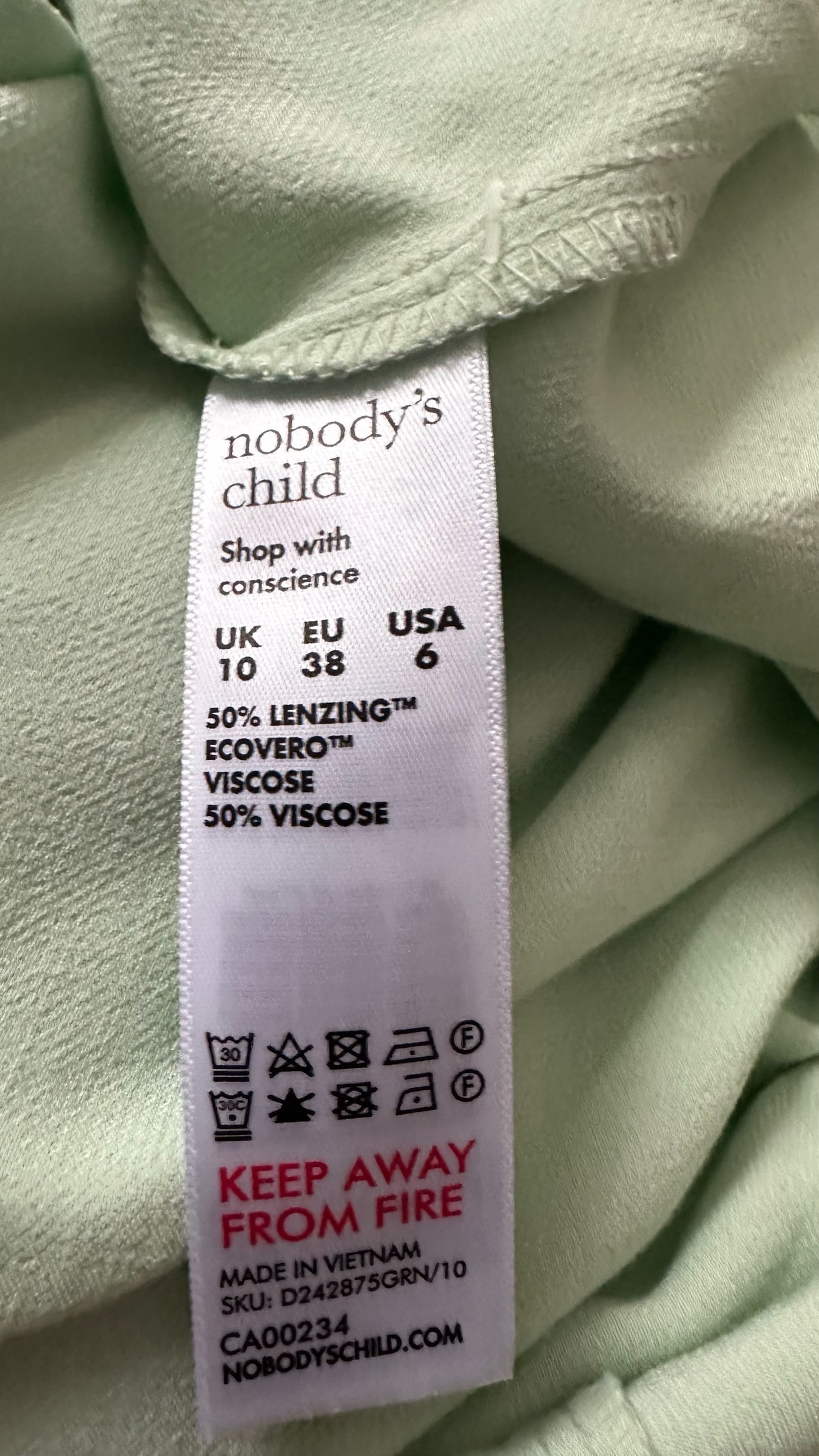 Nobodys child mint pale green halter neck backless wedding guest dress UK 10 new bnwt