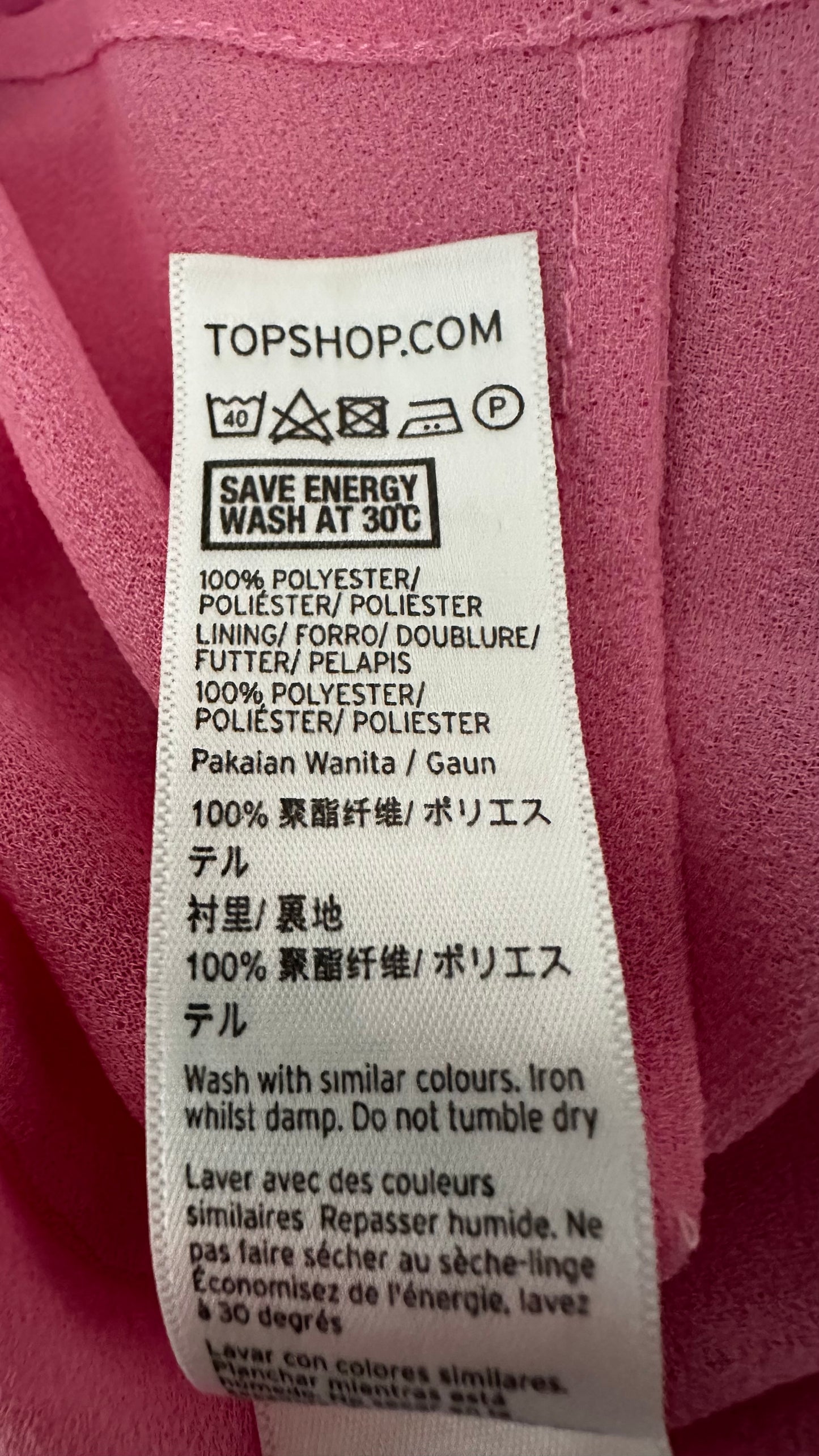 Topshop rose cand pink tiered maxi long killing eve dress small UK 10 vgc