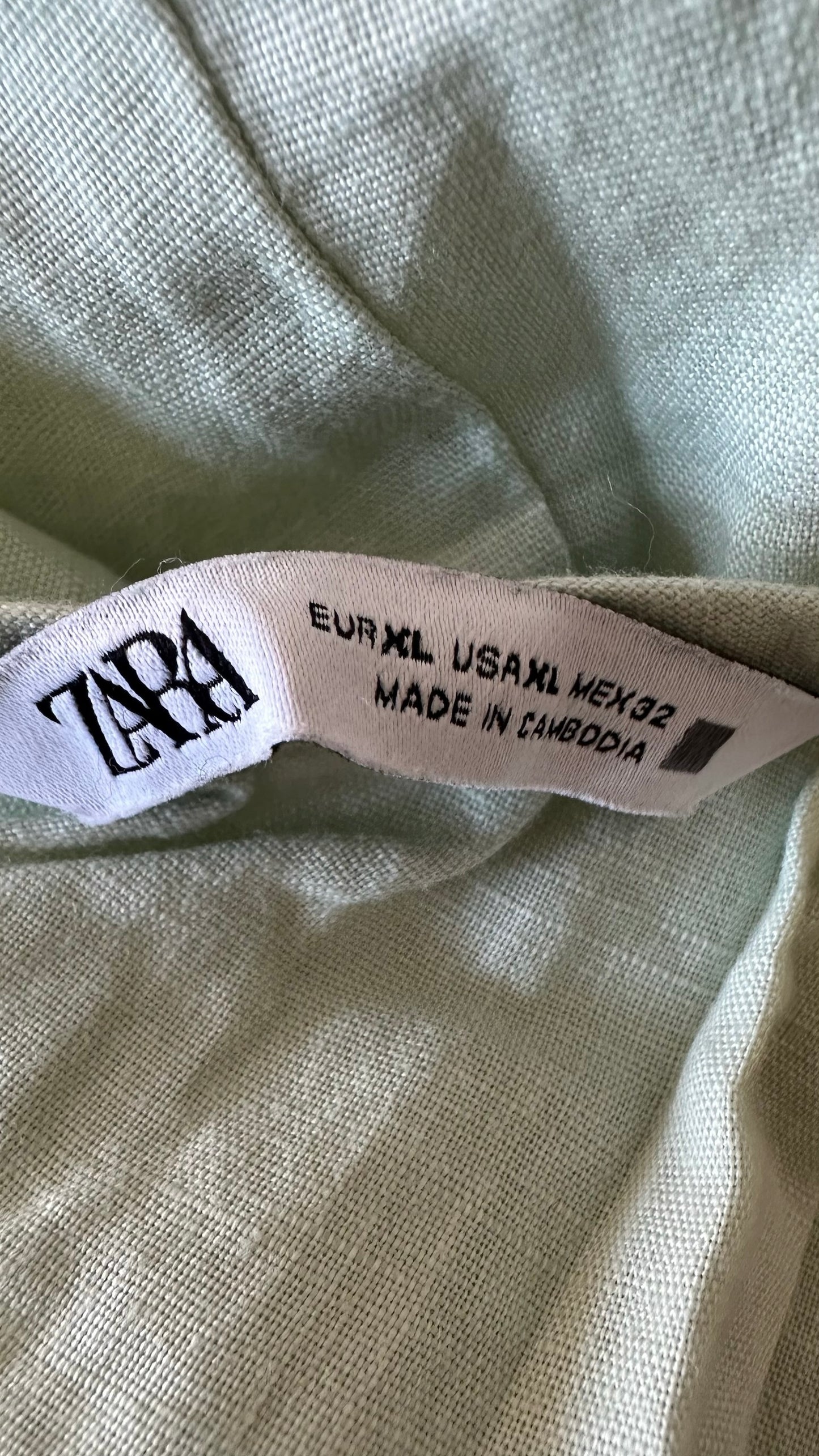 Zara light green button up maxi dress holiday extra large XL UK 14