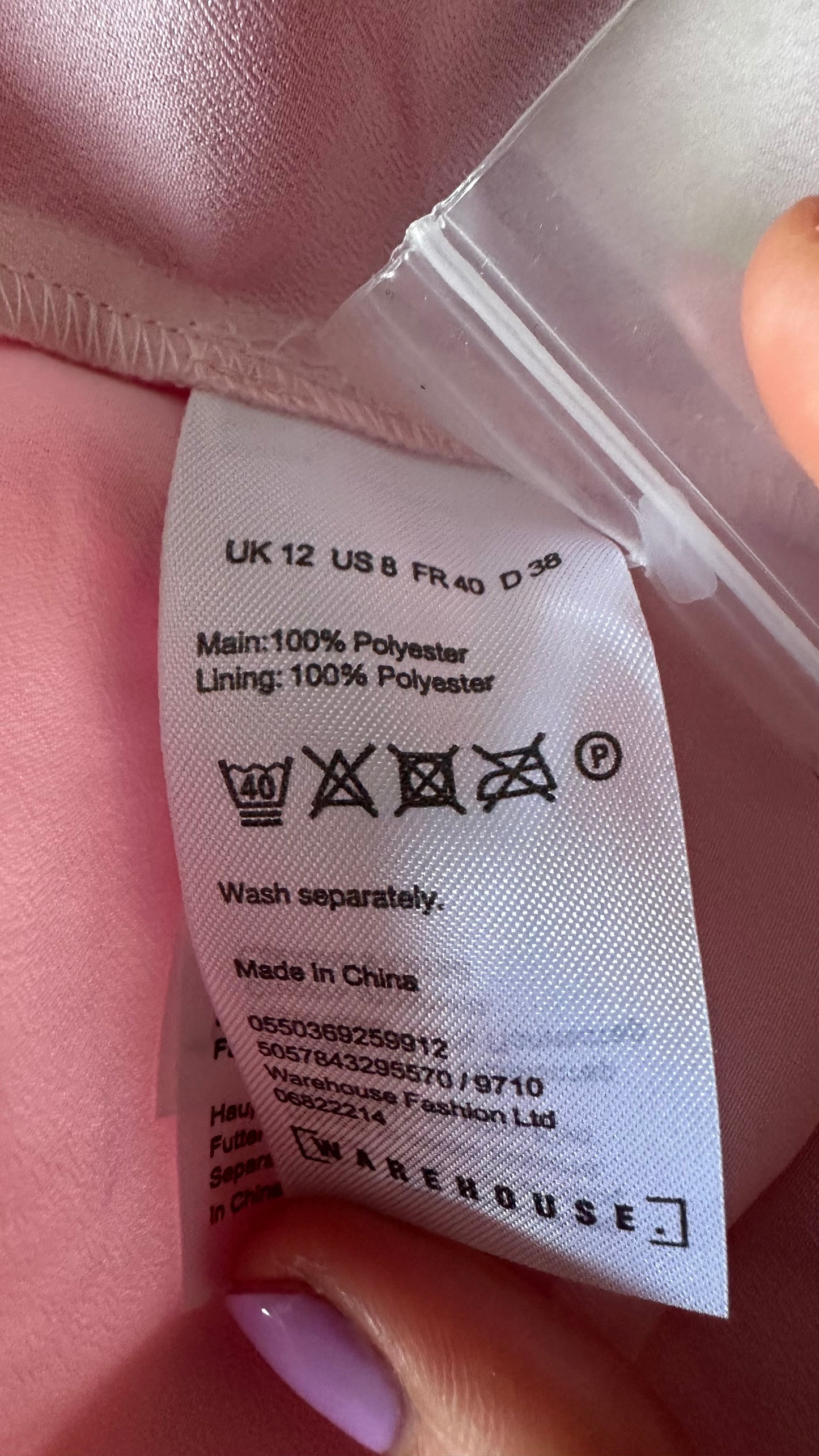 Warehouse rose dark pink pleated midi wedding guest event dress medium UK 12 vgc