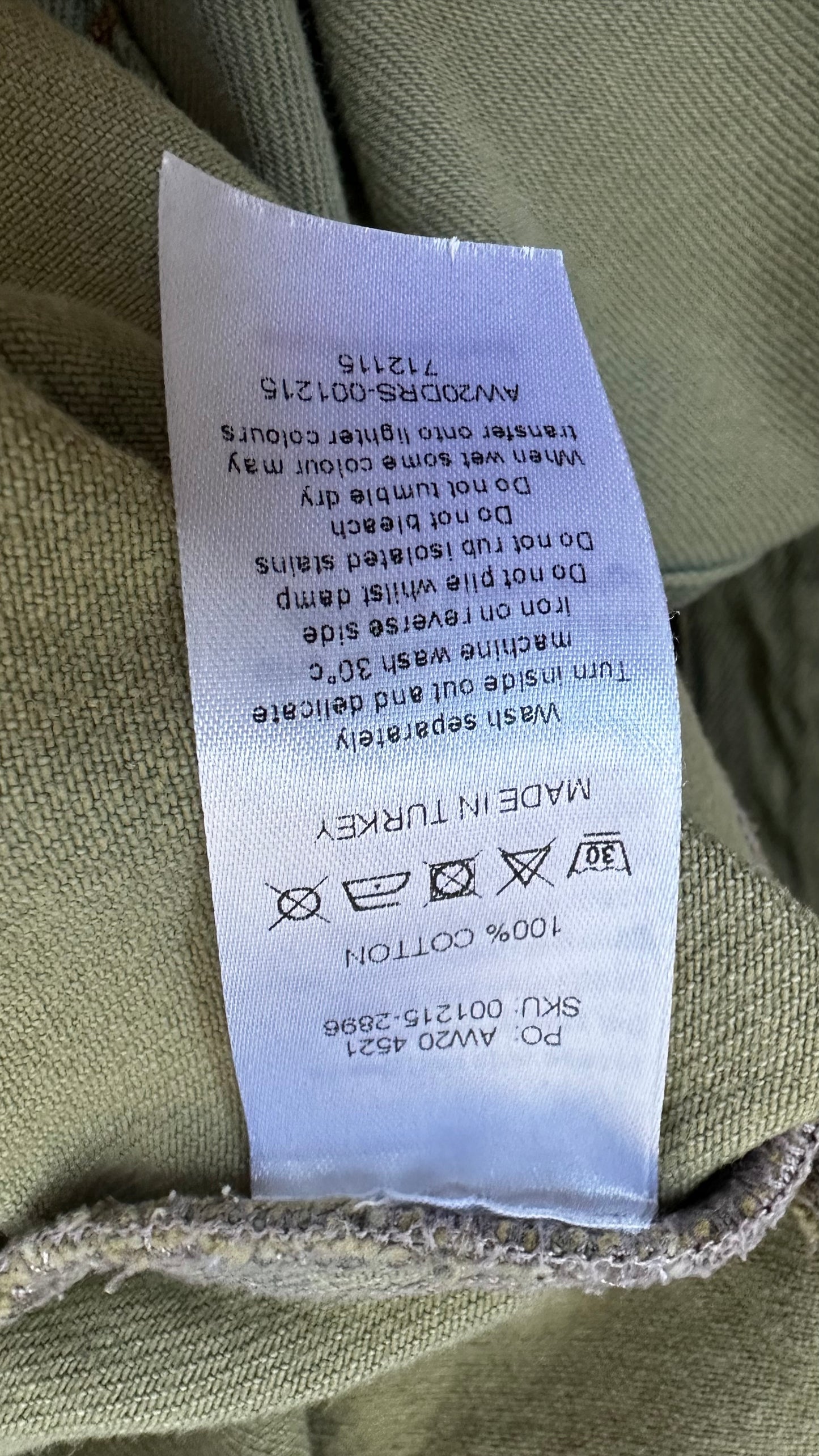 HUSH khaki green button up denim dress midis casual UK 12-14 vgc