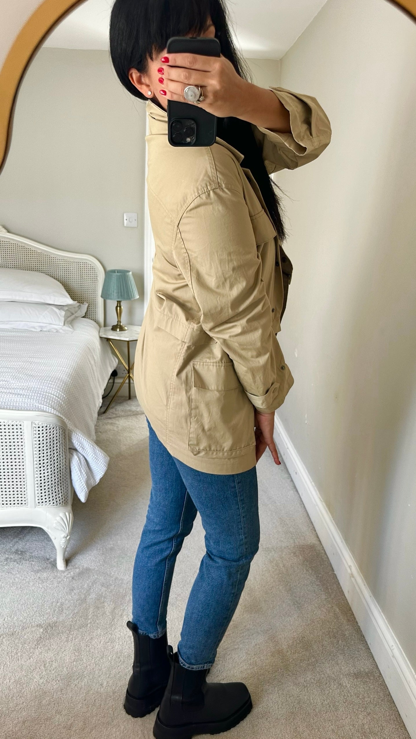 &other stories beige camel utility mac jacket medium M UK 10 excellent used condition