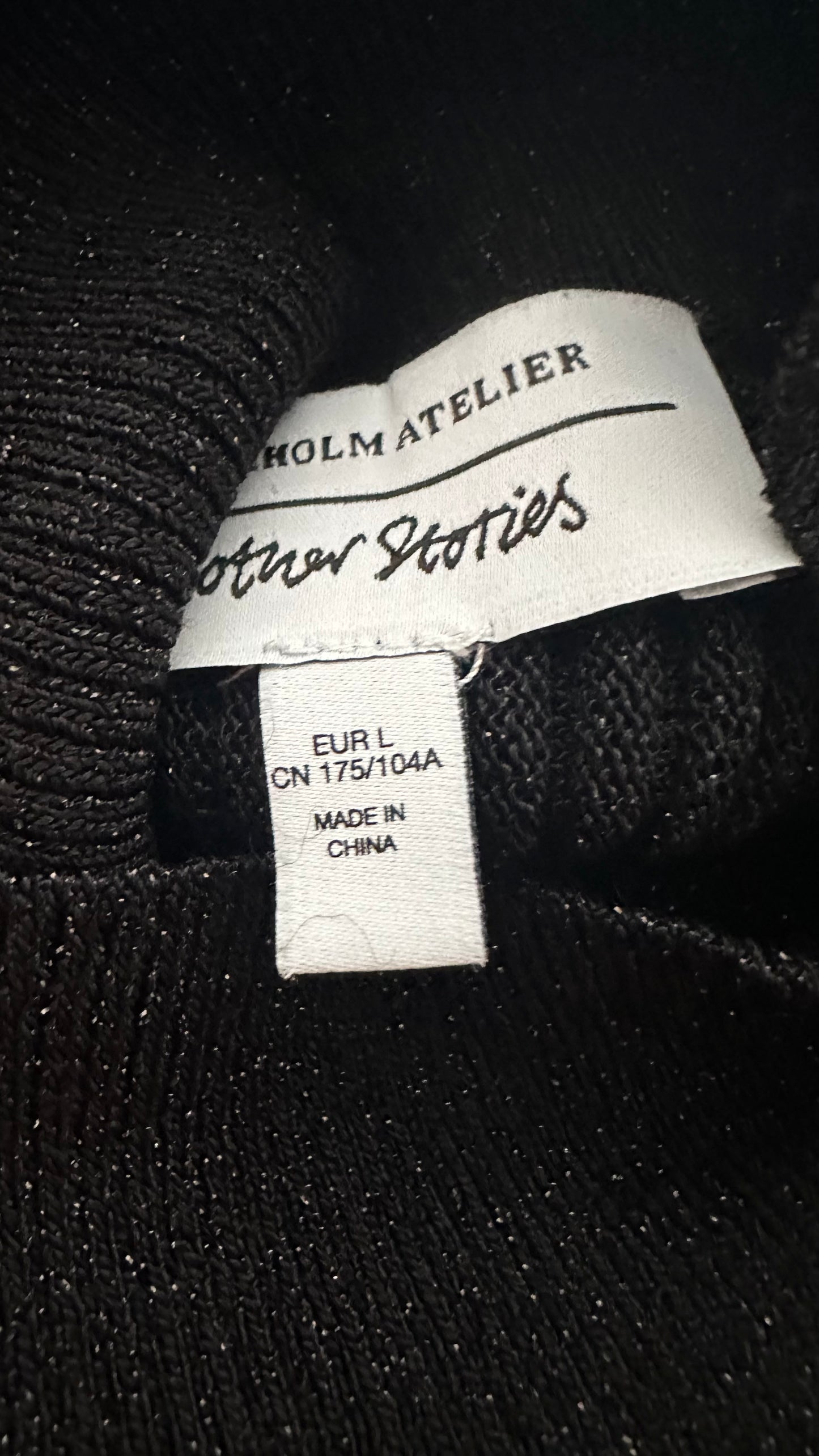 & other stories black sparkle roll neck large UK 12-14 vgc party