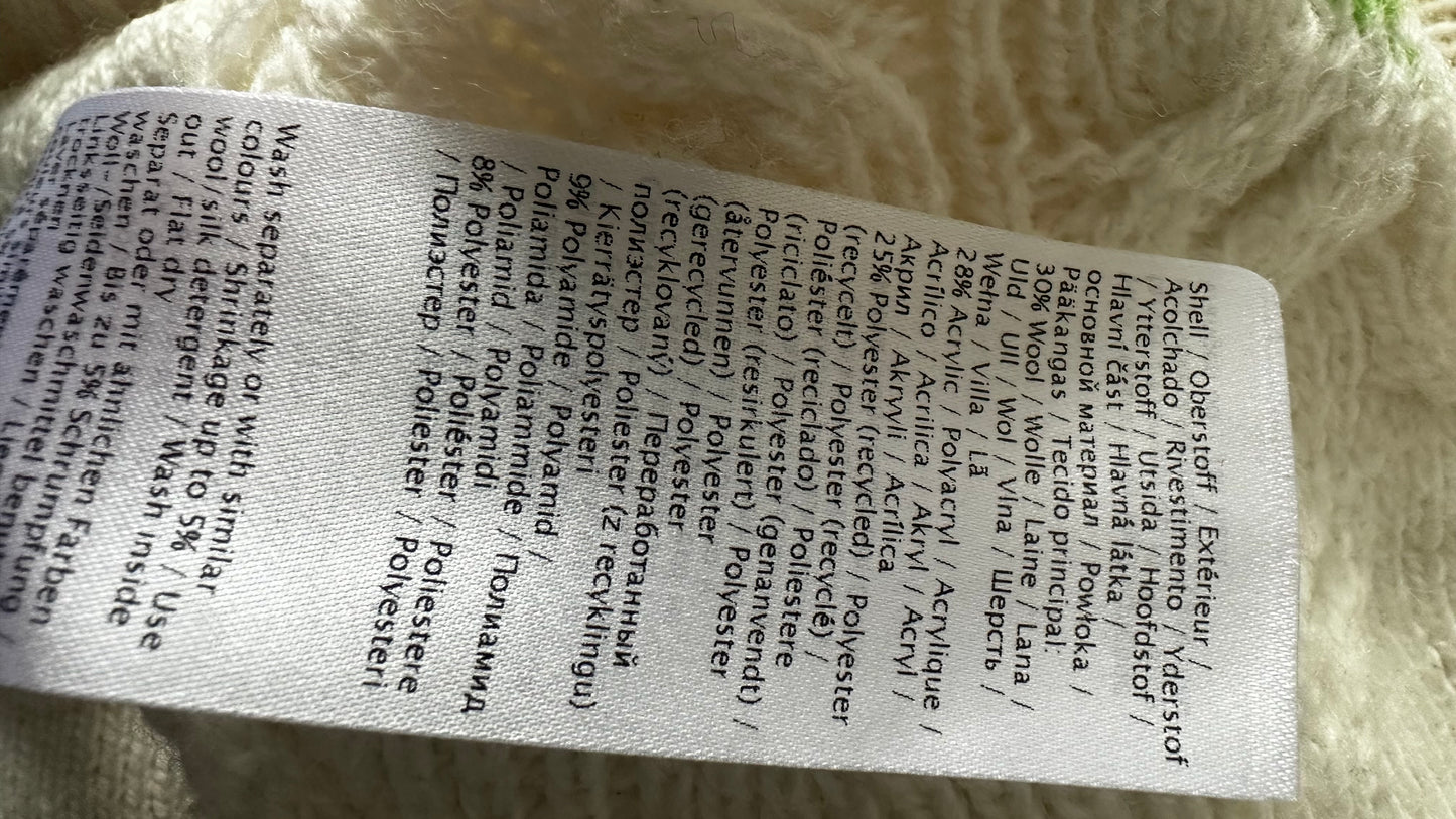 Numph @ Anthropologie cream knitted flower vintage look medium UK 10-12 vgc wool blend