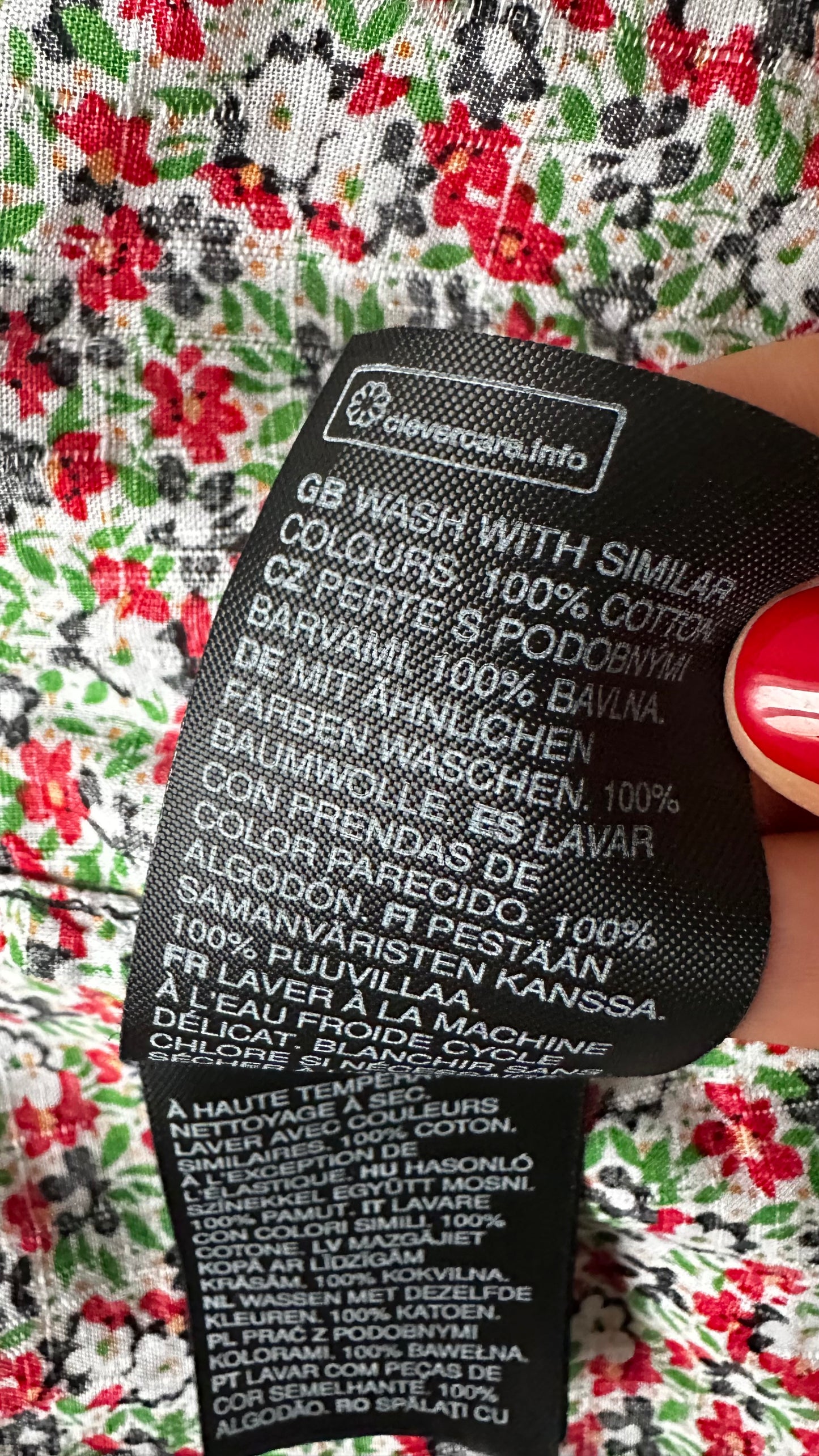 & other stories red green floral holiday midi maxi dress small UK 8 10 12 vgc